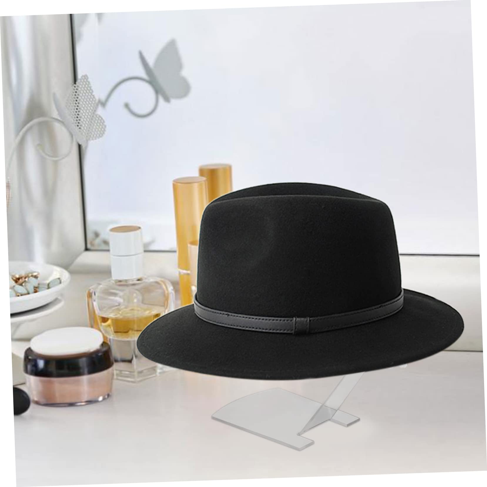 Espositore Per Cappelli In Acrilico Trasparente - Supporto Rotondo Per Parrucche, Berretti, Action Figures - 30x15x10 Cm