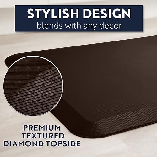 Miniatura 7 de Kangaroo - Alfombrilla de cocina antifatiga de 1,9cm (34pulgadas), sin ftalatos, no tóxica, ergonómicamente diseñada para el suelo, alfombras para