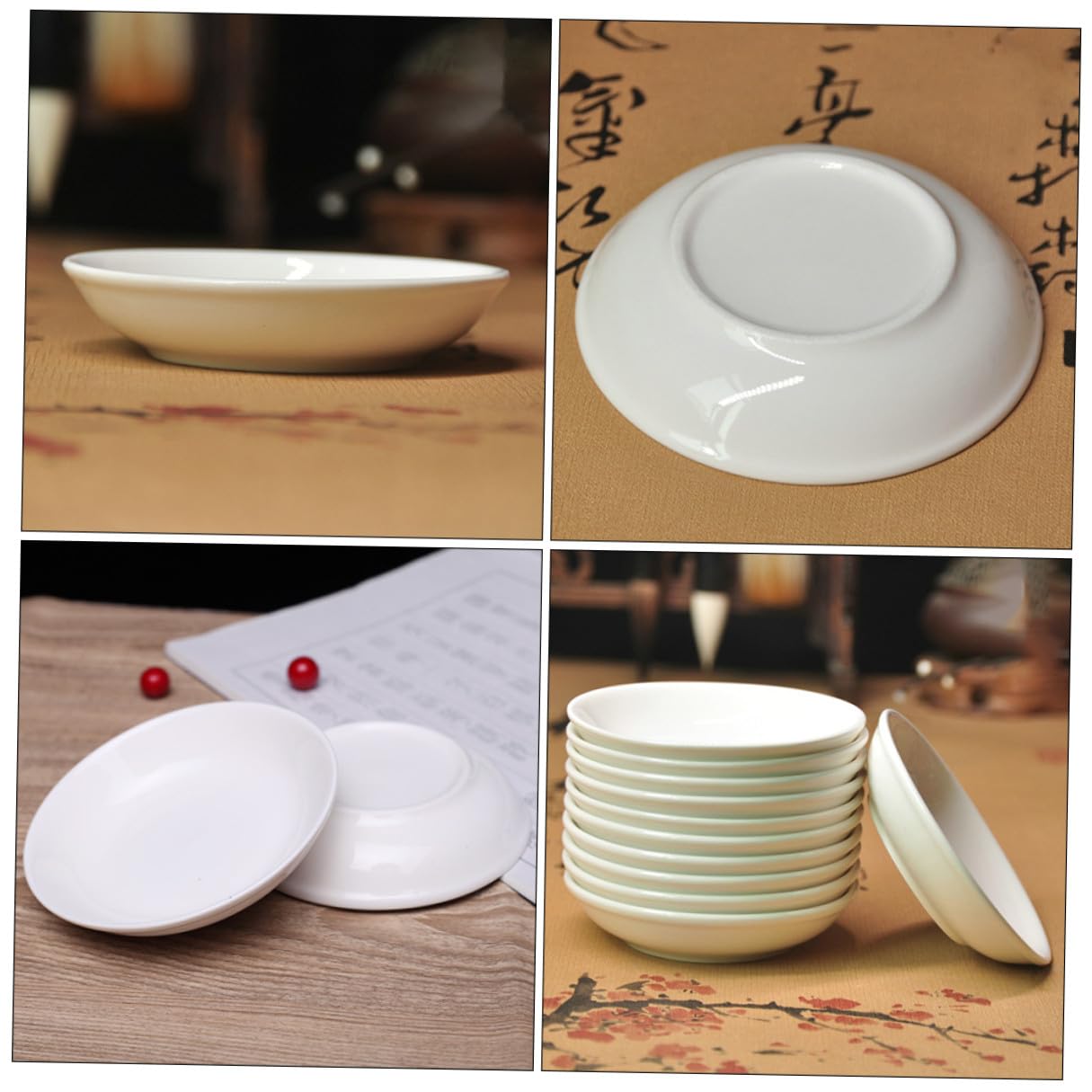 Keramikschalen mit Glatter Oberfläche und Runder Form 12 Stück für Kalligrafie und Malerei für Bürobedarf im Homeoffice und Anfänger