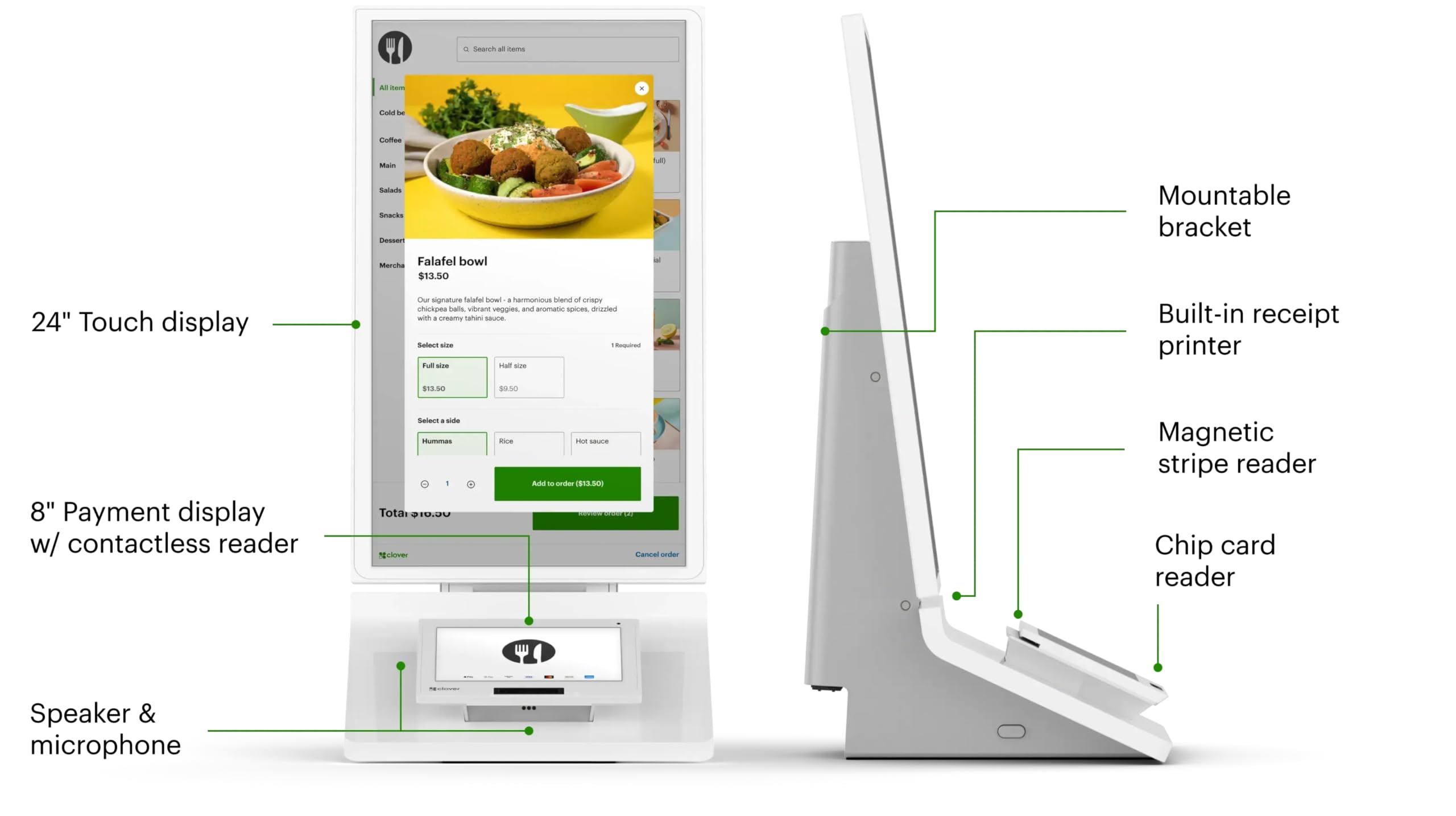 Clover Kiosk: self Ordering for Restaurants - Requires New Processing Account Through Powering POS. (US, PR, USVI only)