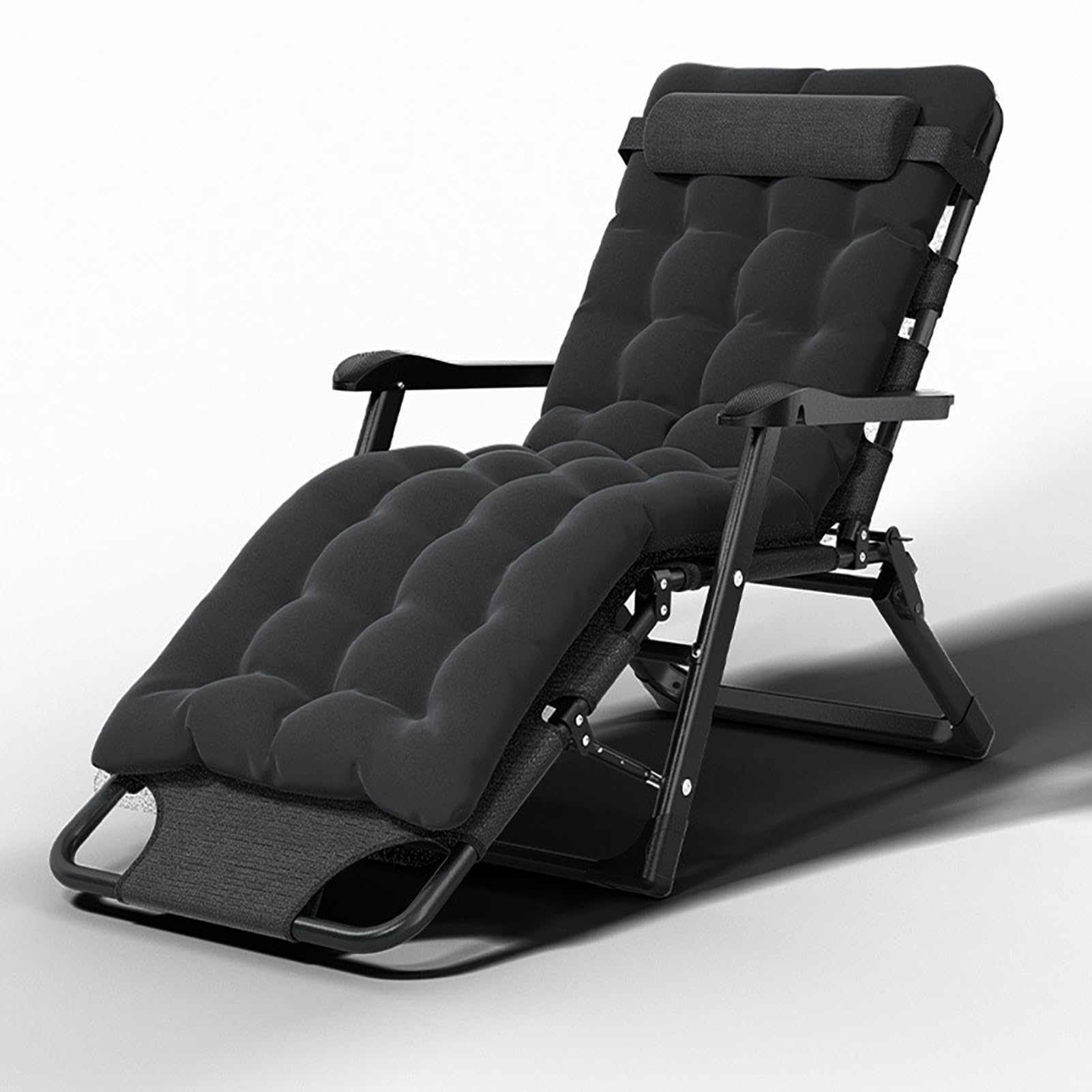 HUHJYUGE Tumbona Plegable Jardin, Ajustable Hamaca Reclinable Plegable Gravedad Cero, Silla Plegable Playa con Reposacabezas, para Exteriores, Playa, Césped, Camping, Piscina