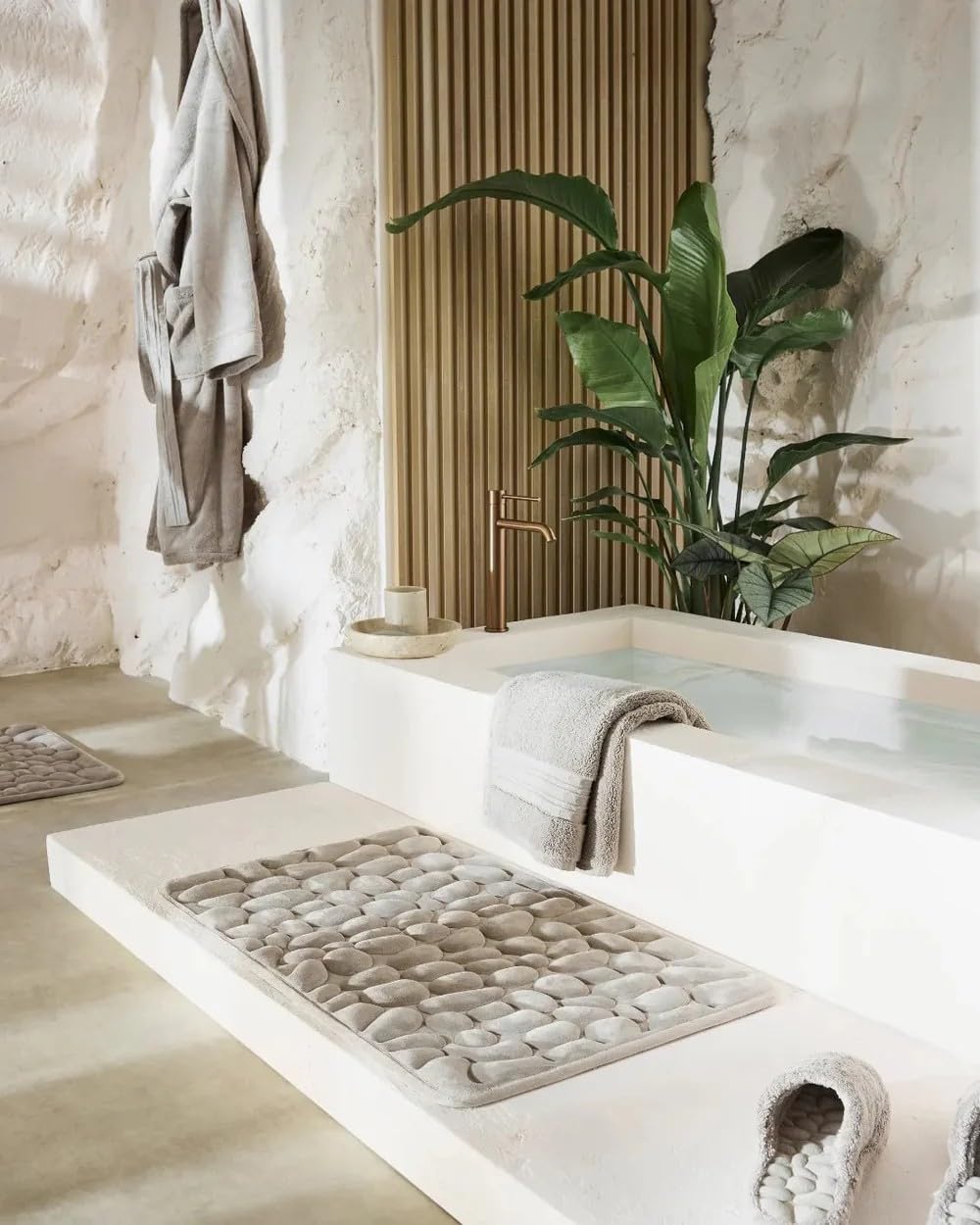 AILISK Original la Berge Tapis de Bain Tapis de Bain Galet la Berge(Gris Clair,50 * 80cm)