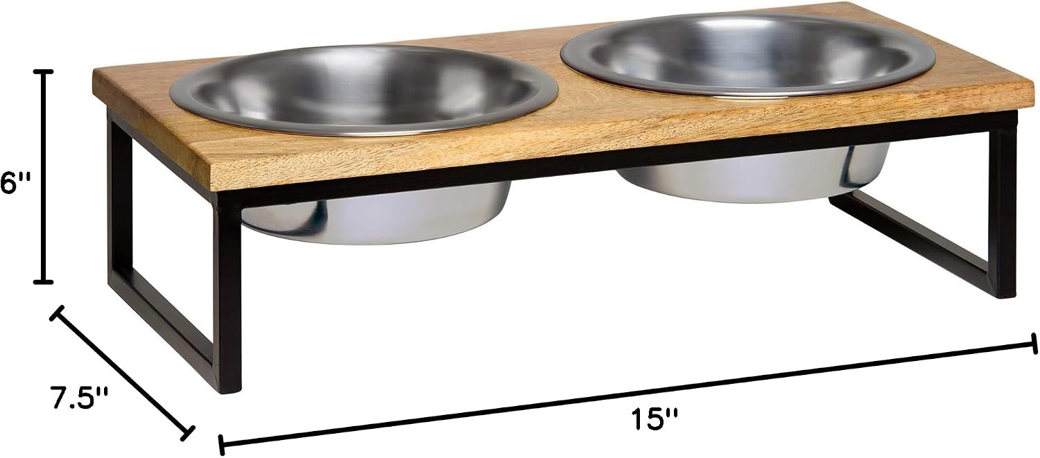 Loving Pets 1 Qt Wooden Top Diner, Natural