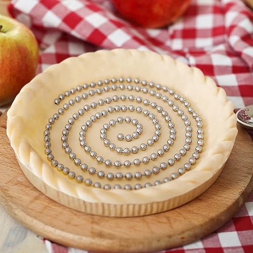 Talisman Designs Acero inoxidable | Sujeta la masa cruda hacia abajo | Para la corteza plana de pastel | Pesas de pastel para hornear | Cuentas para