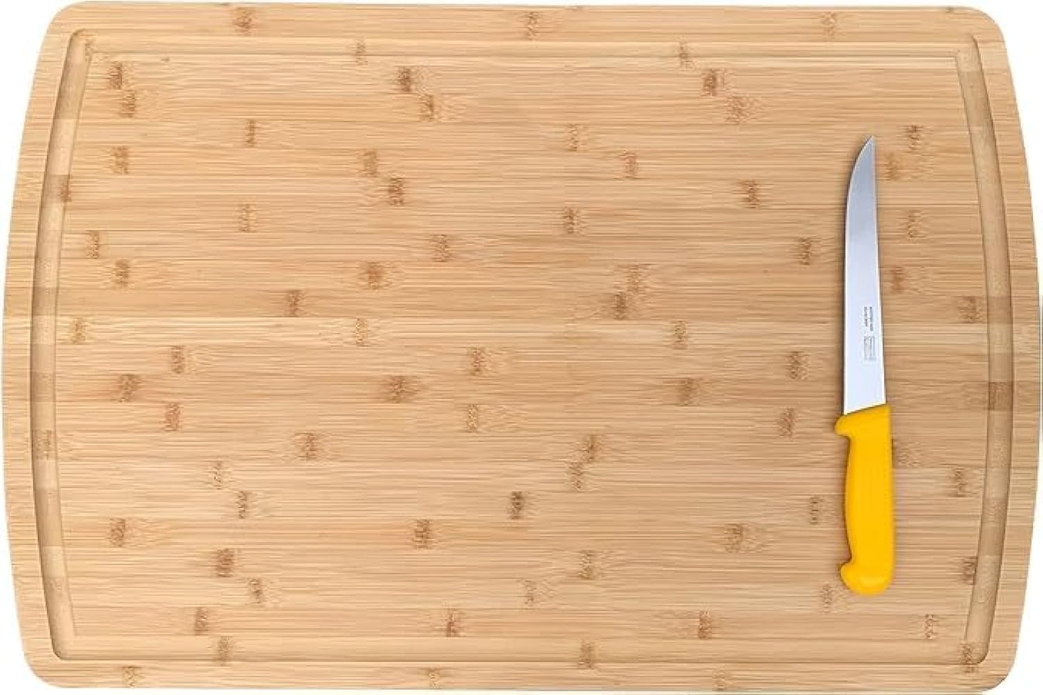 36" x 20" Bamboo Cutting Board for Kitchen Meal Prep and Counter Protection with 8” Stainless Steel Chef Knife, Extra Large, Thick and Heavy Duty, Deep Juice Groove for Meat, Vegetables
