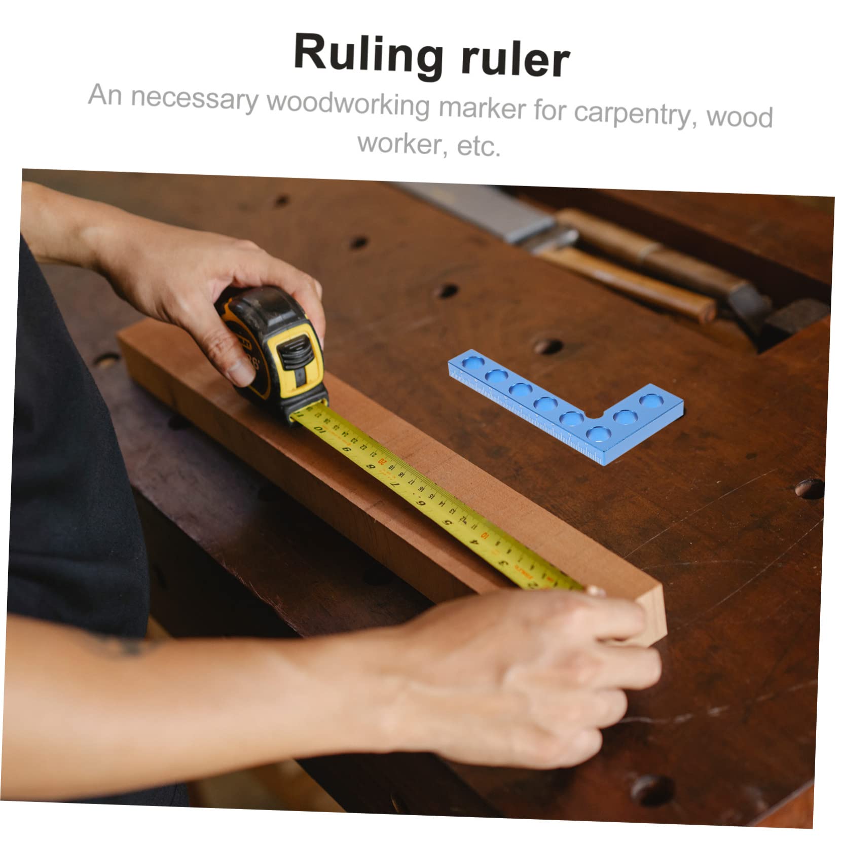 jojofuny Righello Per Lavorazione Del Legno 3 Pezzi Righello Di Misurazione in Metallo Squadra Da Carpentiere Leggera E Portatile