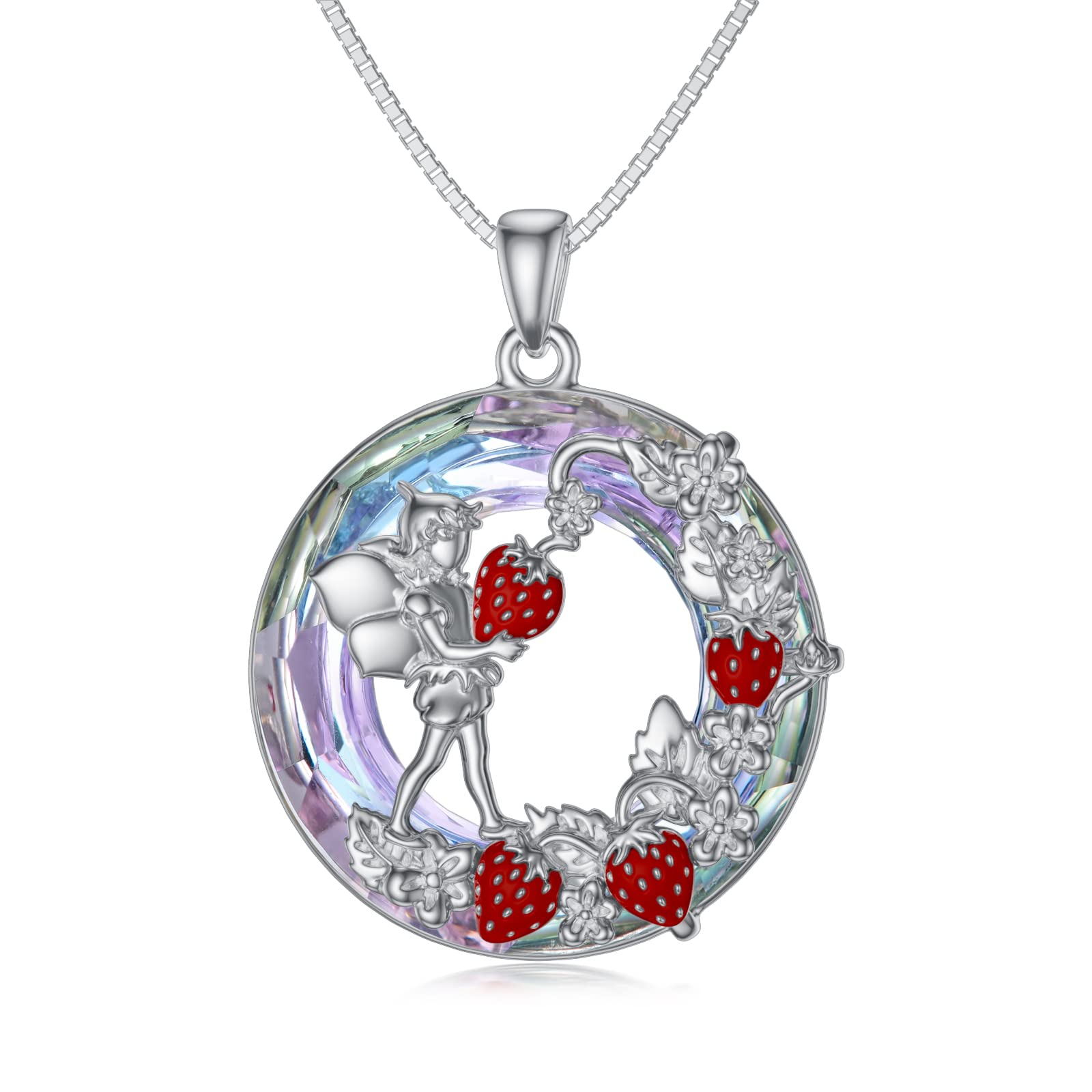 PROESS925 Sterling Silver Bunny/Daisy/Frog/Bee Necklace Crescent Moon Bunny Jewelry Gifts for Women Girls for Birthday Christmas