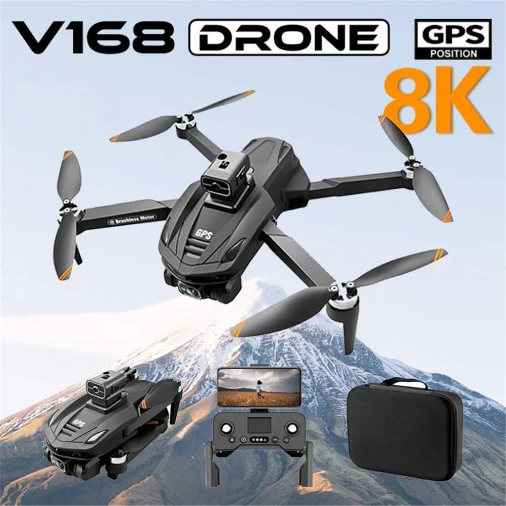 6k,Triple Battery,Drone v168 8k 5g GPS HD Photographie aérienne Drone Pliable omnidirectionnel évitant Les Obstacles