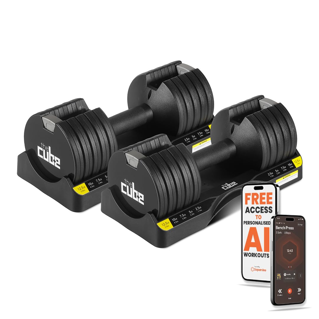 The Cube Club Adjustable Dumbbell Set Of 2 Cast Iron Powerbells For Empower Your Fitness (1.0-6 Kg) For Exercise Full Body Workout Gym Equipment For Men & Women - Black (B0BD2C3ZSB) Amazon Price History, Amazon Price Tracker