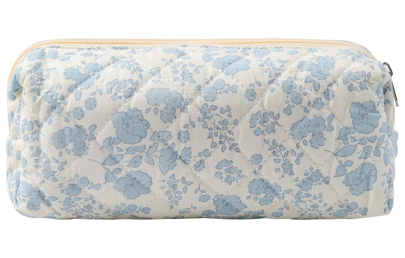 loghohu Floral Style Pencil Bag Floral Pencil Pouch Women Cute Pencil Bag Small Pencil Pouch Flowers Toiletry Organizer Cosmetic Bag Pen Pencil Cases Organizer for College Travel