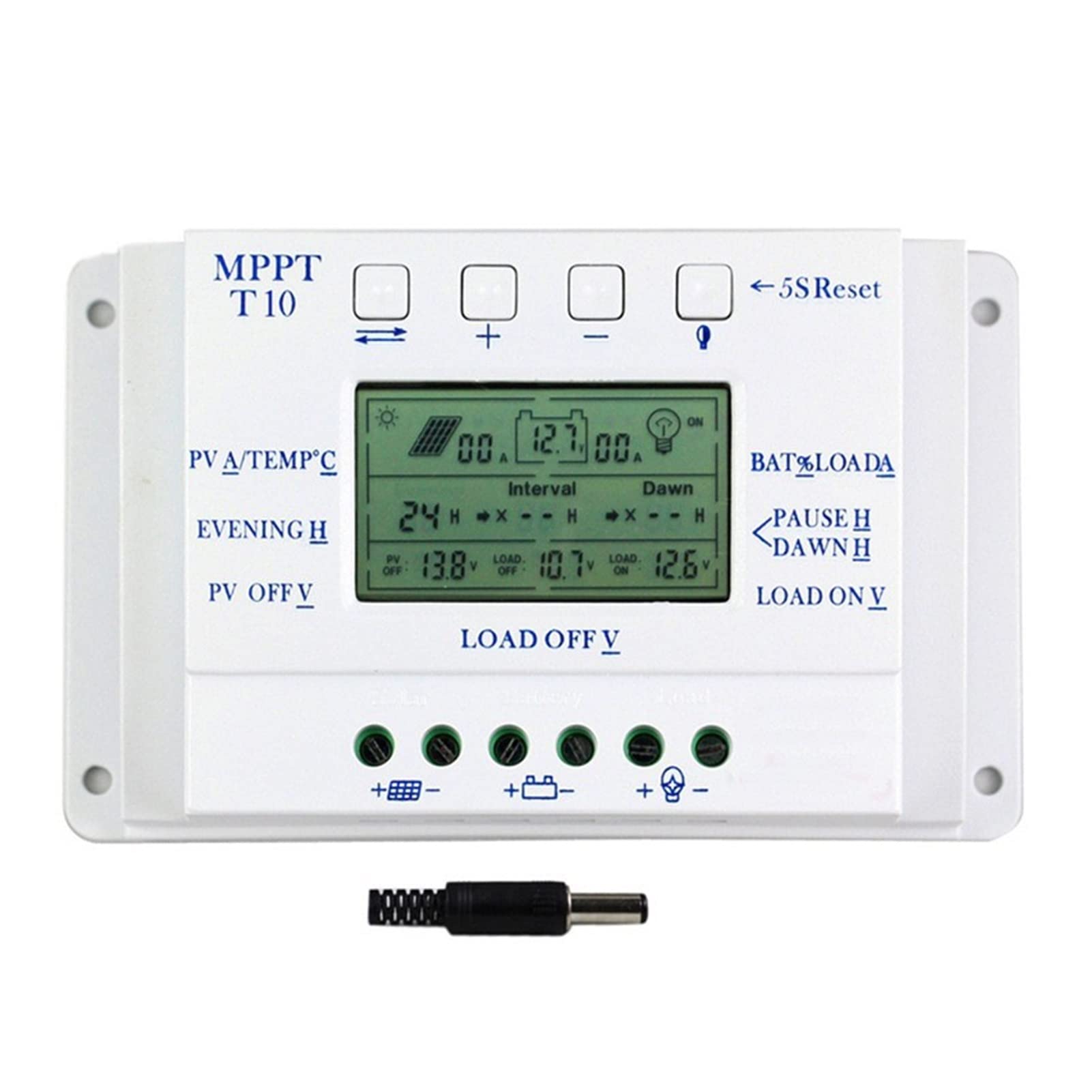 LNHHG Solar Controller Zero Level 10A 12/24V PWM LCD Automatic Identification Charge And Discharge Controller
