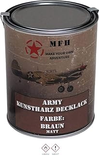MFH - lata de colores "Army" 1 litro, esmalte sintético, pintura militar de la capa superior de pintura muchos colores, Marrón