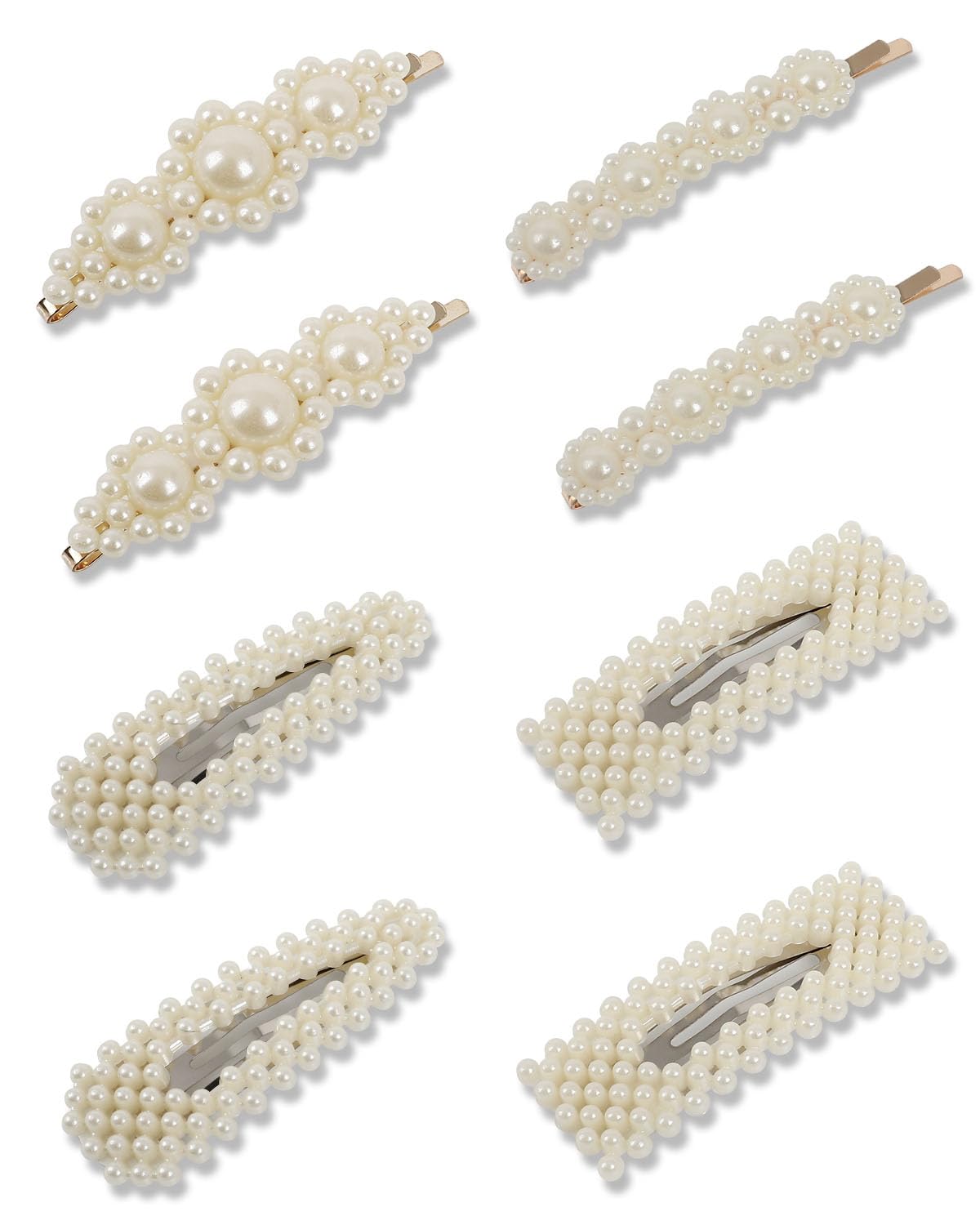 8 PCS Pearl Hair Clips Large Pins Barrette Ties Hairpins for Woman Headwear Sweet Accessories Fashion Cute