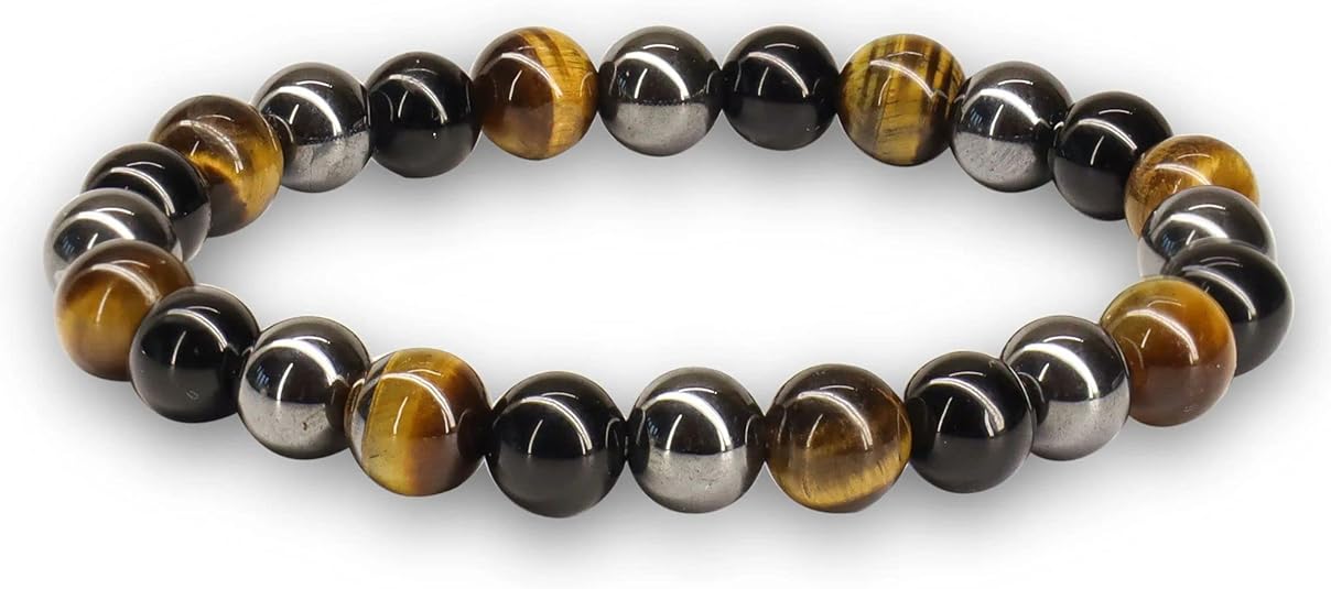 Crystal Vibe 8mm Beaded Bracelets For Women Men - Natural Gemstones Crystal Bracelets - Elastic Adjustable Size