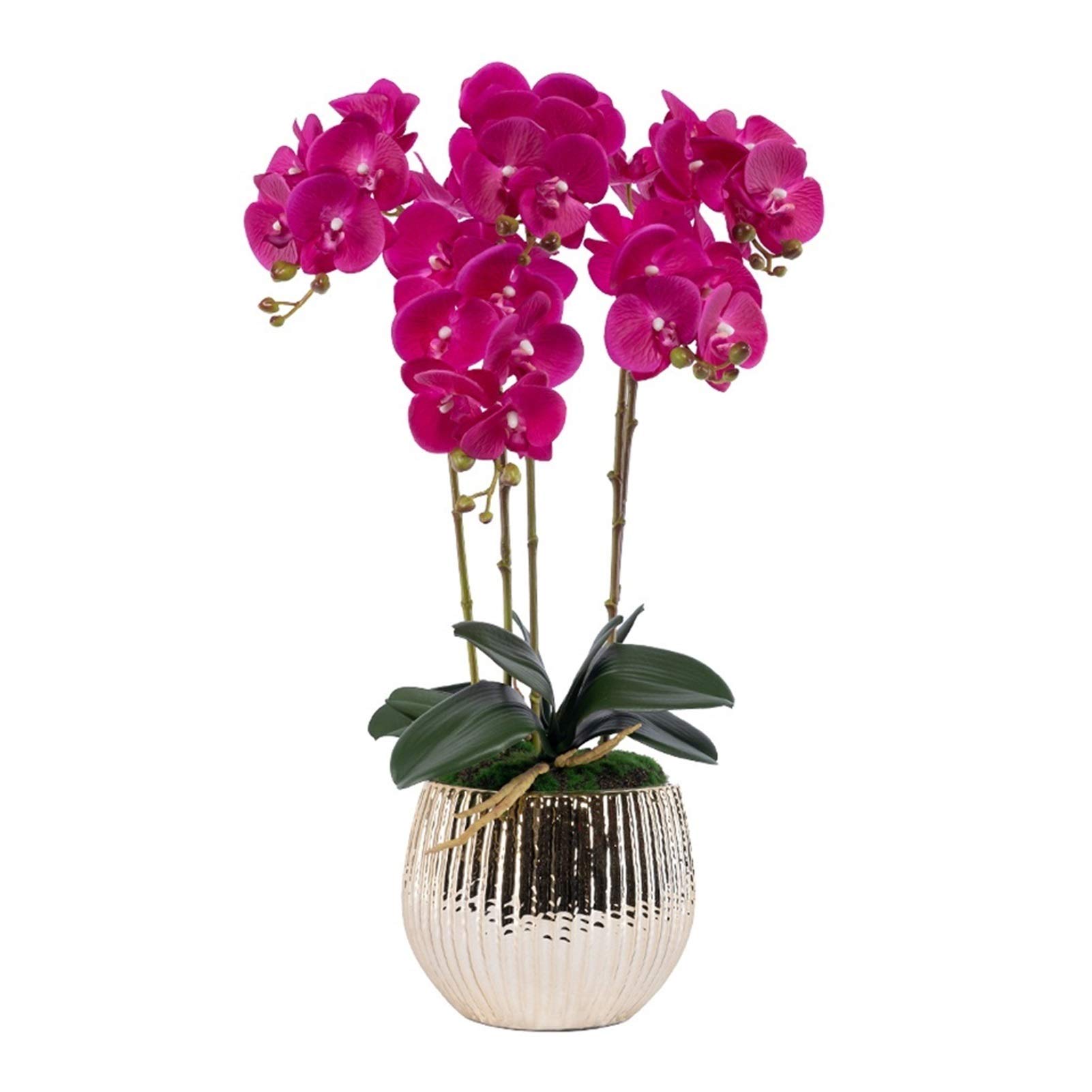 Dekoracje Sztuczne kwiaty z wazonem Sztuczne kwiaty z wazonem Orchidea Phalaenopsis Sztuczny kwiat w wazonie Ozdoby na środek stołu w jadalni, Aranżacje pokoju dziennego Dekoracja Faux