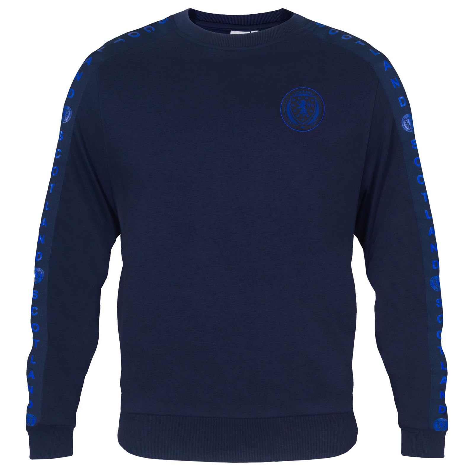 Scottish FA Scotland Men’s Sweatshirt Taped Official Football Gift Navy Large