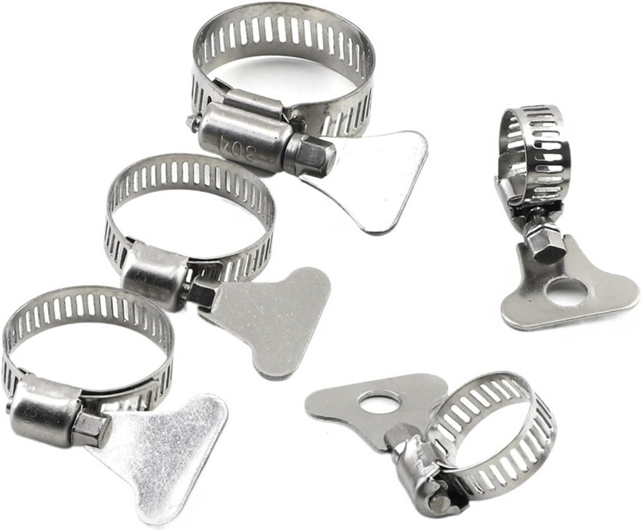 Adjustable Hose Clamps kit, 2-10pcs Worm Gear Hose Clamp 6-95mm Adjustable Key Clamp Hose Clip Stainless Steel