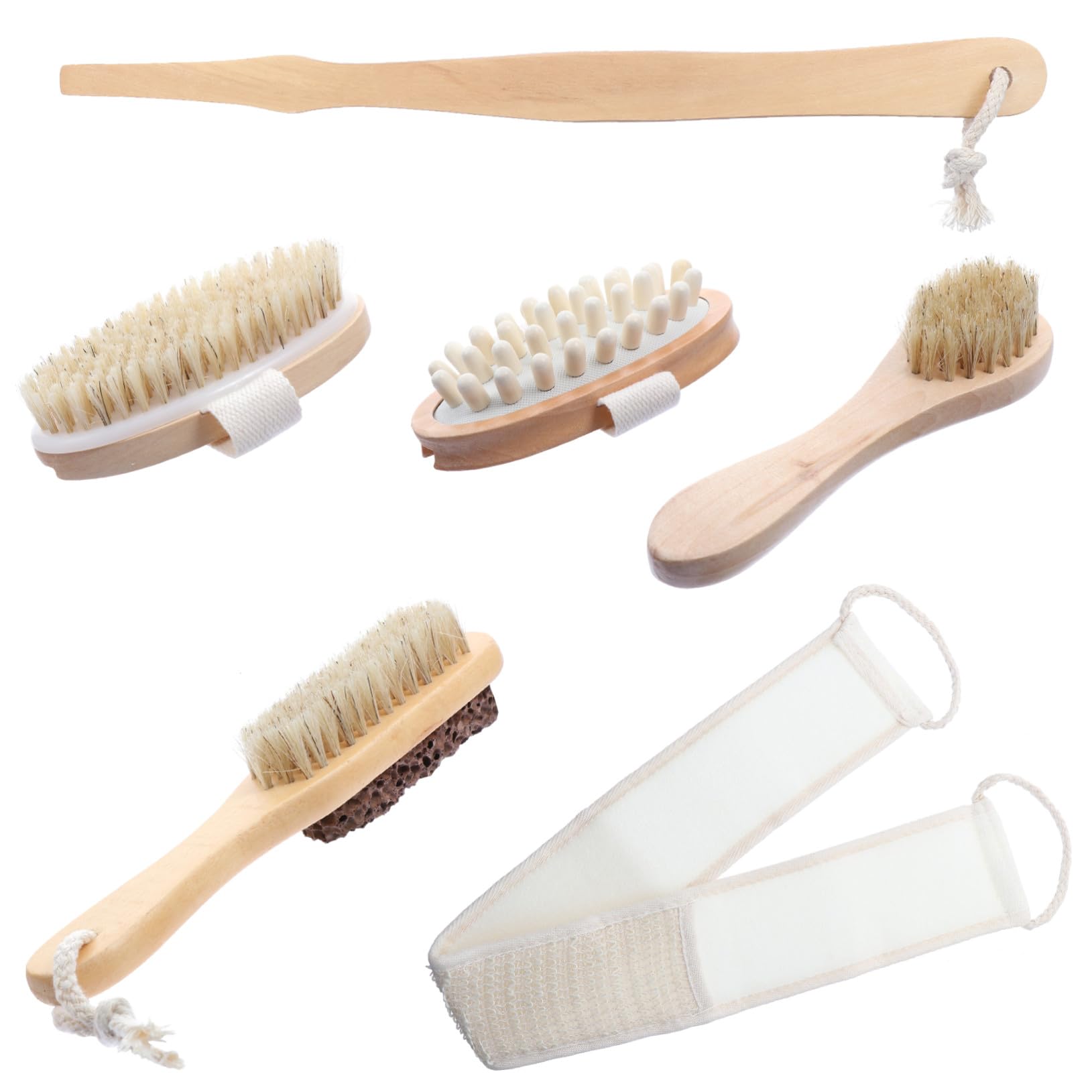 6 Stück Spa Bürste Massagebürste Badebürste aus Nylon mit Langem Griff für Rücken und Körper Angenehme Anwendung für Damen und Herren im Bad