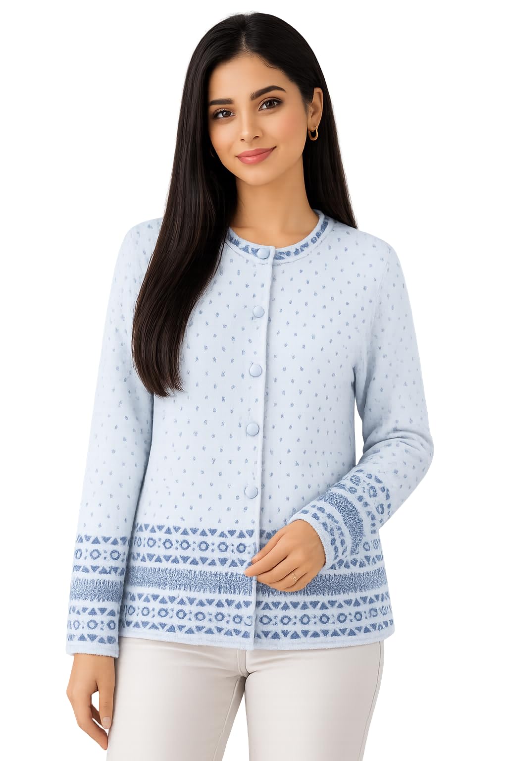 first sleep Casual Knitted Print Women Cardigan for Winter-picture-14