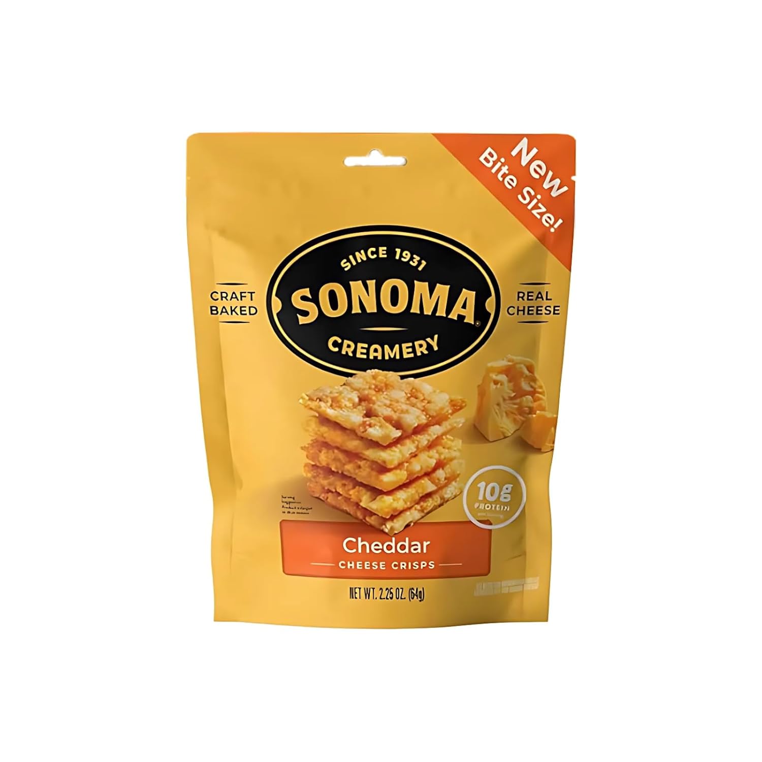 Sonoma Creamery, Cheddar Crisps, Crunchy Real Cheese Snacks, 10g Protein, Gluten Free, 2.25 Oz (Pack of 12)