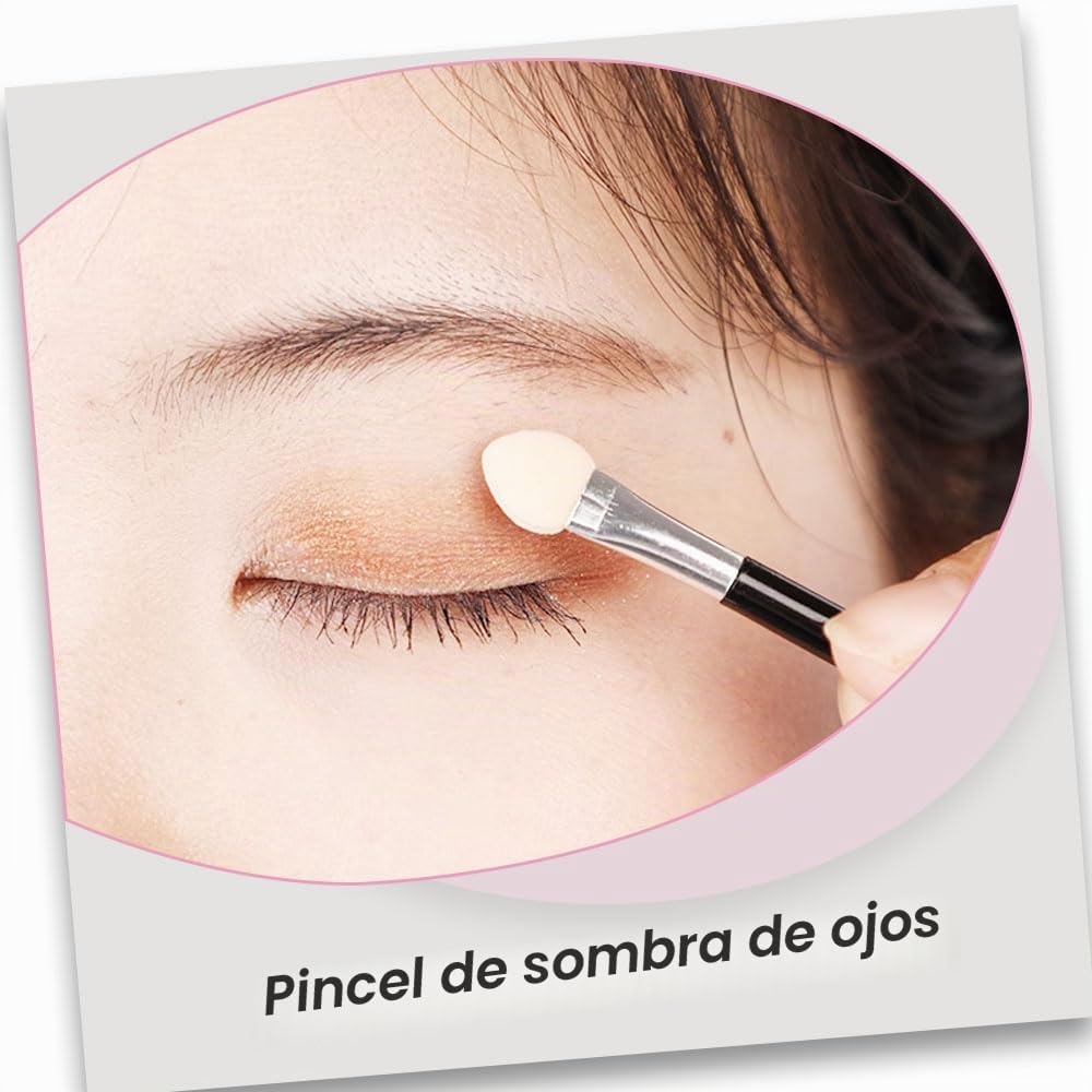 Brochas para Sombra de Ojos de Doble Punta, 12 Esponjas Aplicadoras