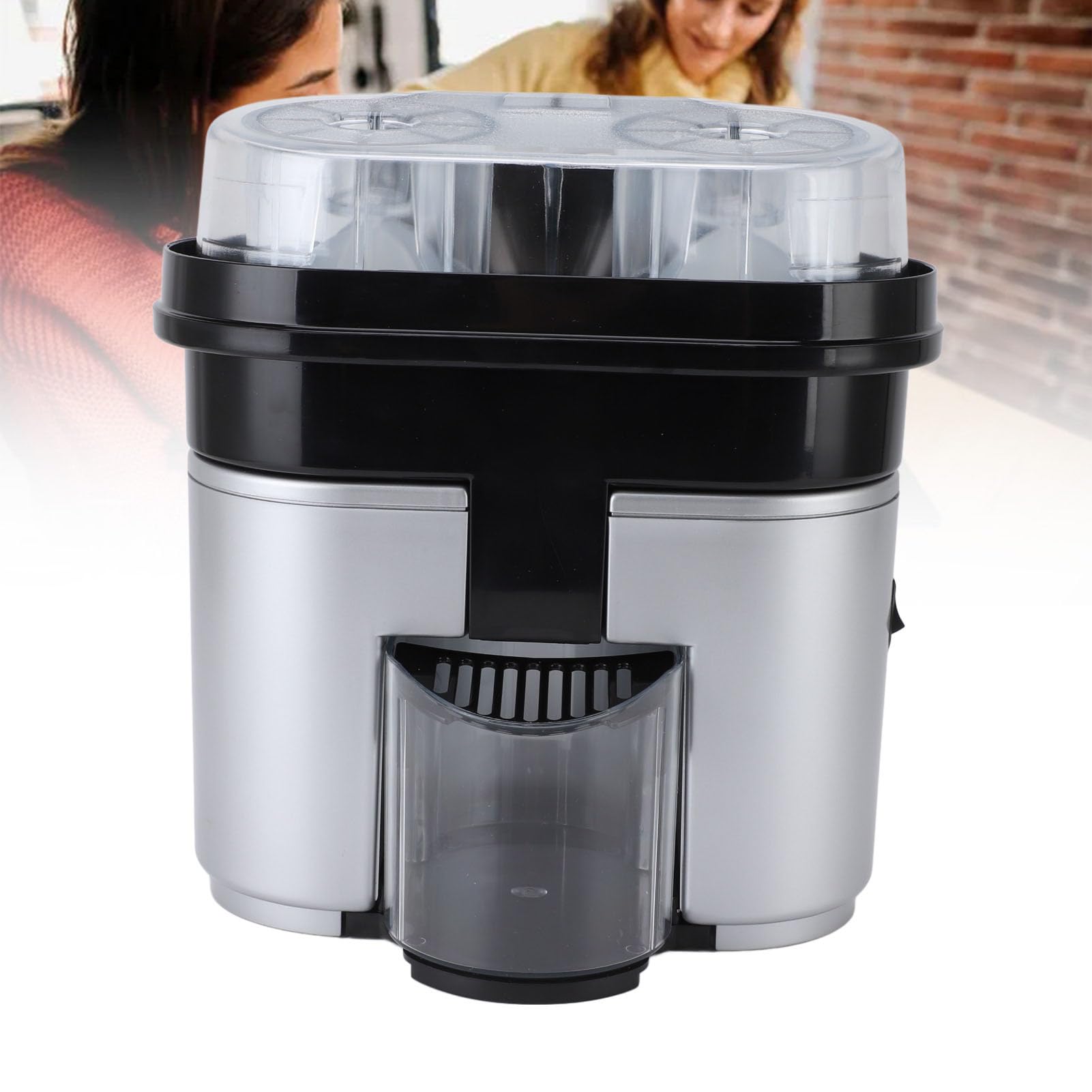Akozon Exprimidor Eléctrico de Cítricos: Exprimidor Doble para Extracción de Jugo de Alta Eficiencia, Máquina Automática de Cítricos con 220 V, y Rebanado Rápido, Ideal para Uso Doméstico y Comercial