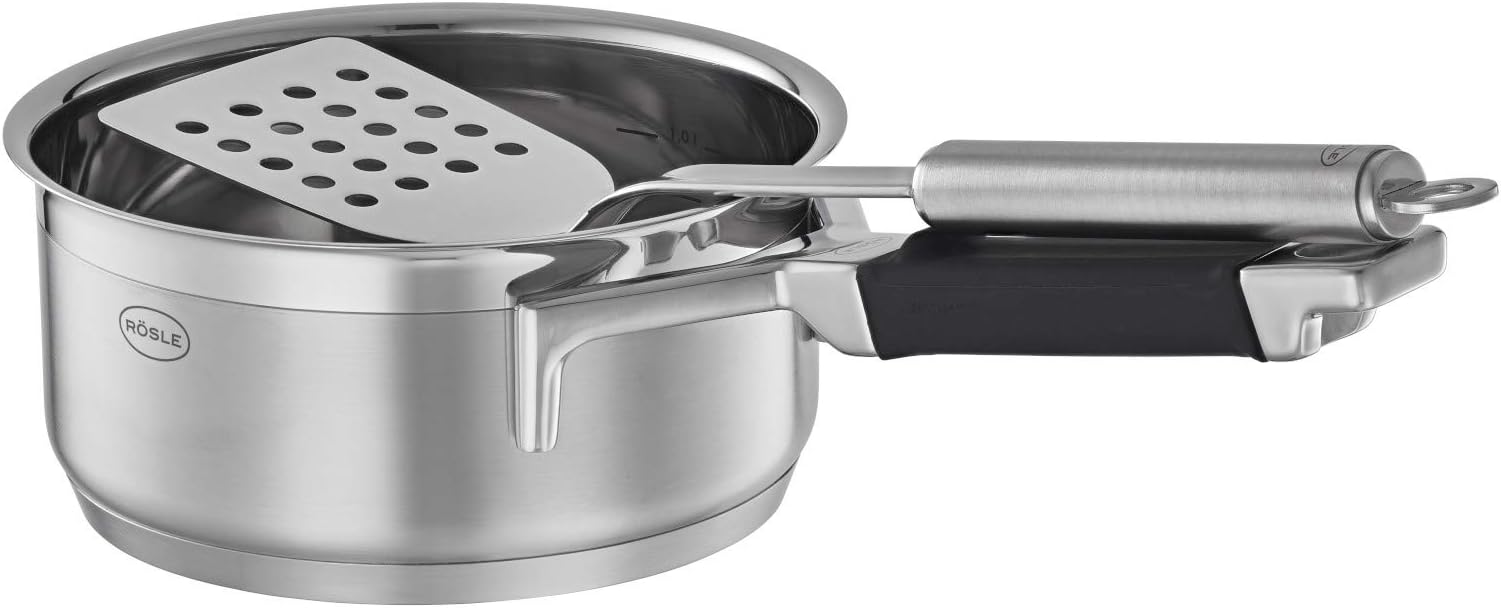 Fackelmann Stielkasserolle 12cm Edelstahl - PFAS-frei, Für Alle Herdarten