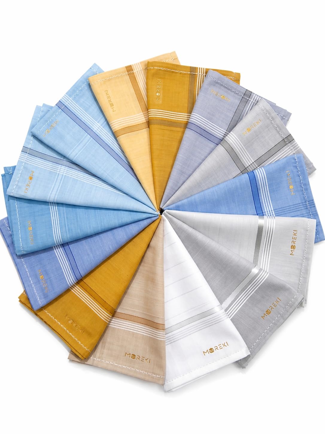 Monu Royale Men’s Cotton Handkerchiefs, Soft Durable White Hankies with Stylish Color Border, Pure Cotton Kerchiefs for Office, Gentlemen, Daily Use-image-26