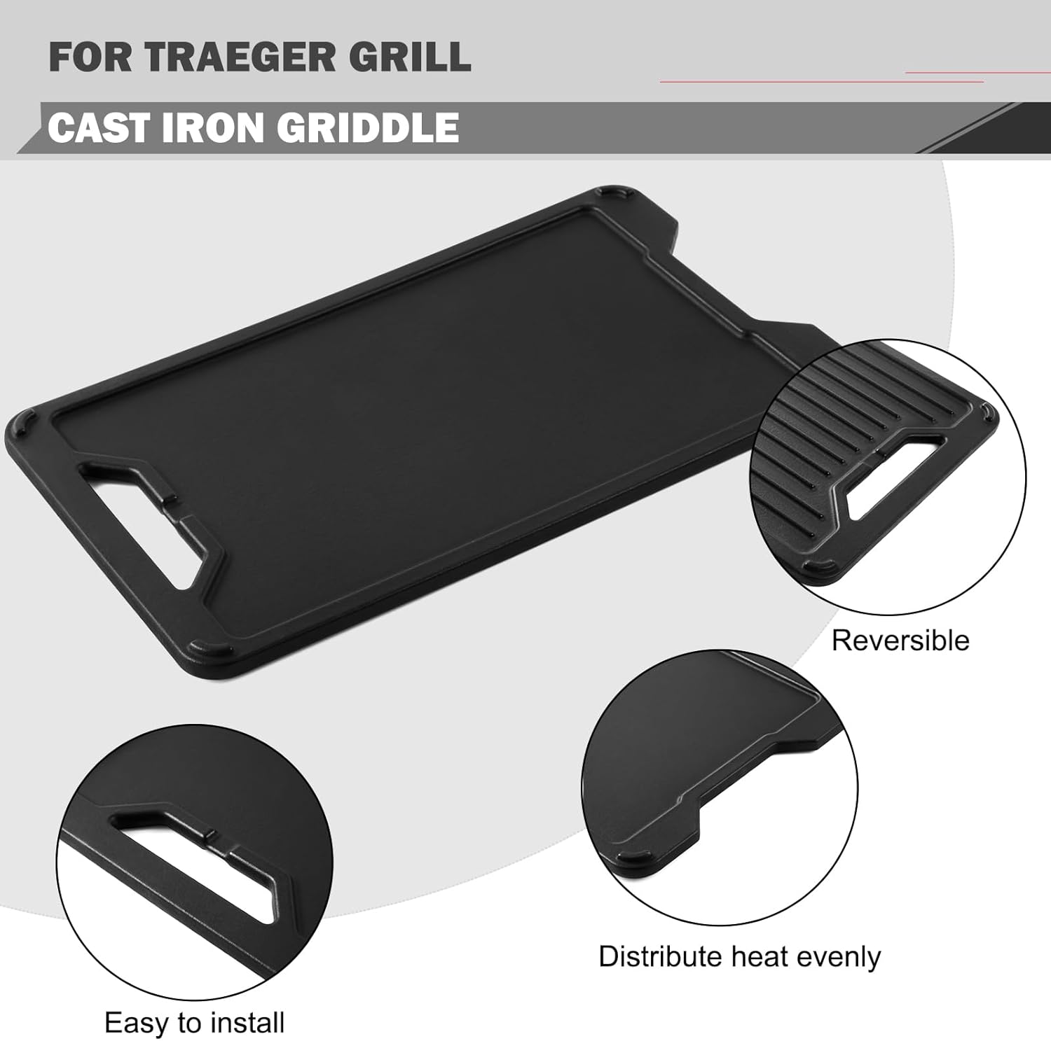 Reversible BAC609 Griddle Replacement for Traeger Griddle Traeger Pro Series 34 22 Pro 780 575 Ironwood Xl Griddle Insert Timberline XL Ridgeland 572 Woodridge Eastwood 22 34 Flat Top Heat Plate
