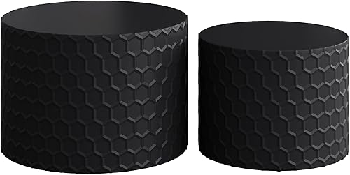 Miniatura 70 de kevinplus Juego de 2 mesas auxiliares pequeñas blancas para sala de estar, mesa auxiliar redonda de madera para dormitorio, oficina, sin montaje