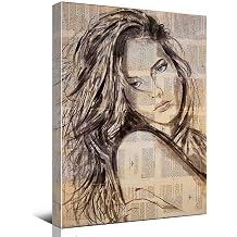 Canvas Art Sexy-Wall Art Of Women-Model Portrait Poster-Sexy Girl Art-Wall Art For Bars-Wall Art For Bathrooms 8x12 Inch Framed Vintage Canvas Wall Art