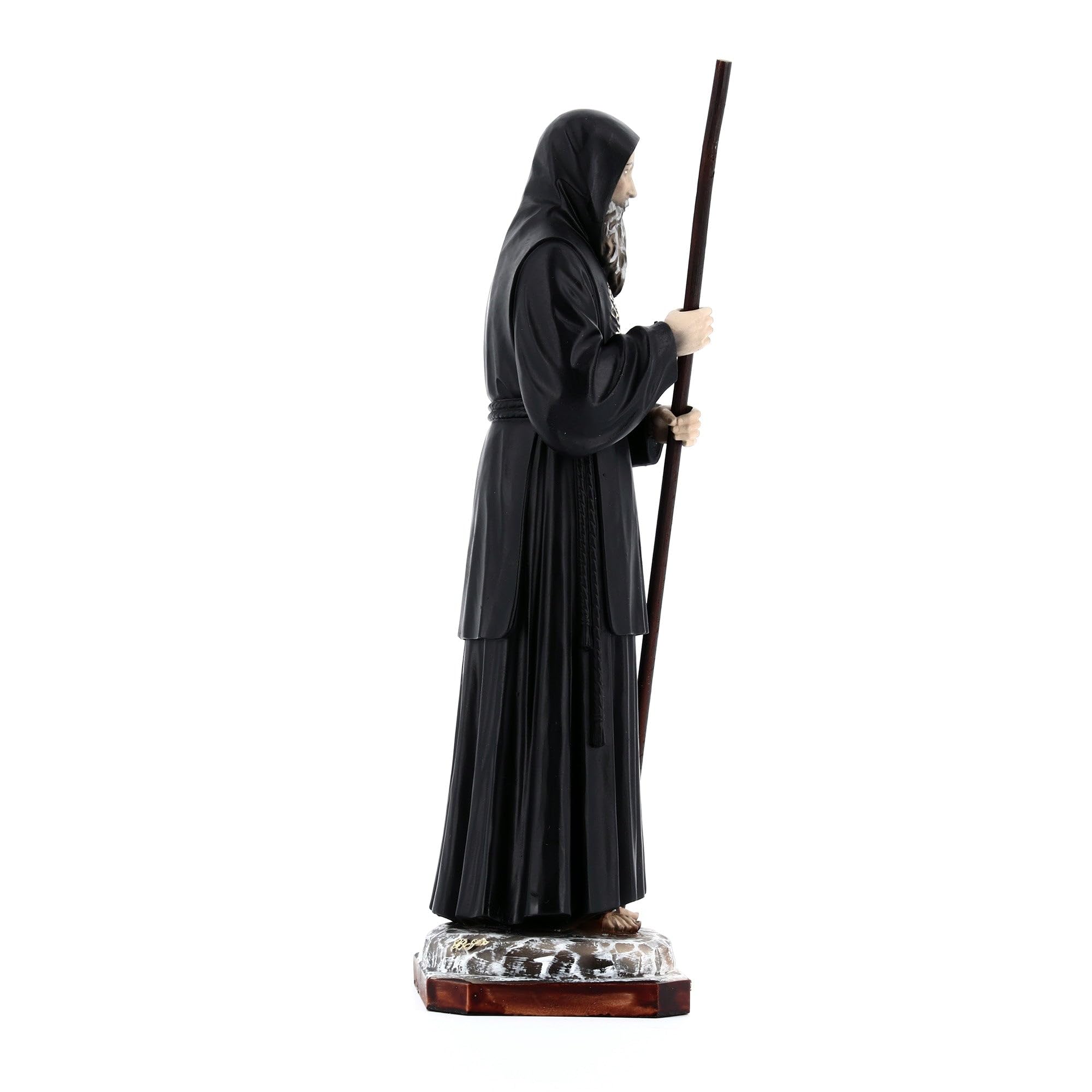 SHALOM - Statua San Francesco Da Paola In Resina. Altezza 25 Cm