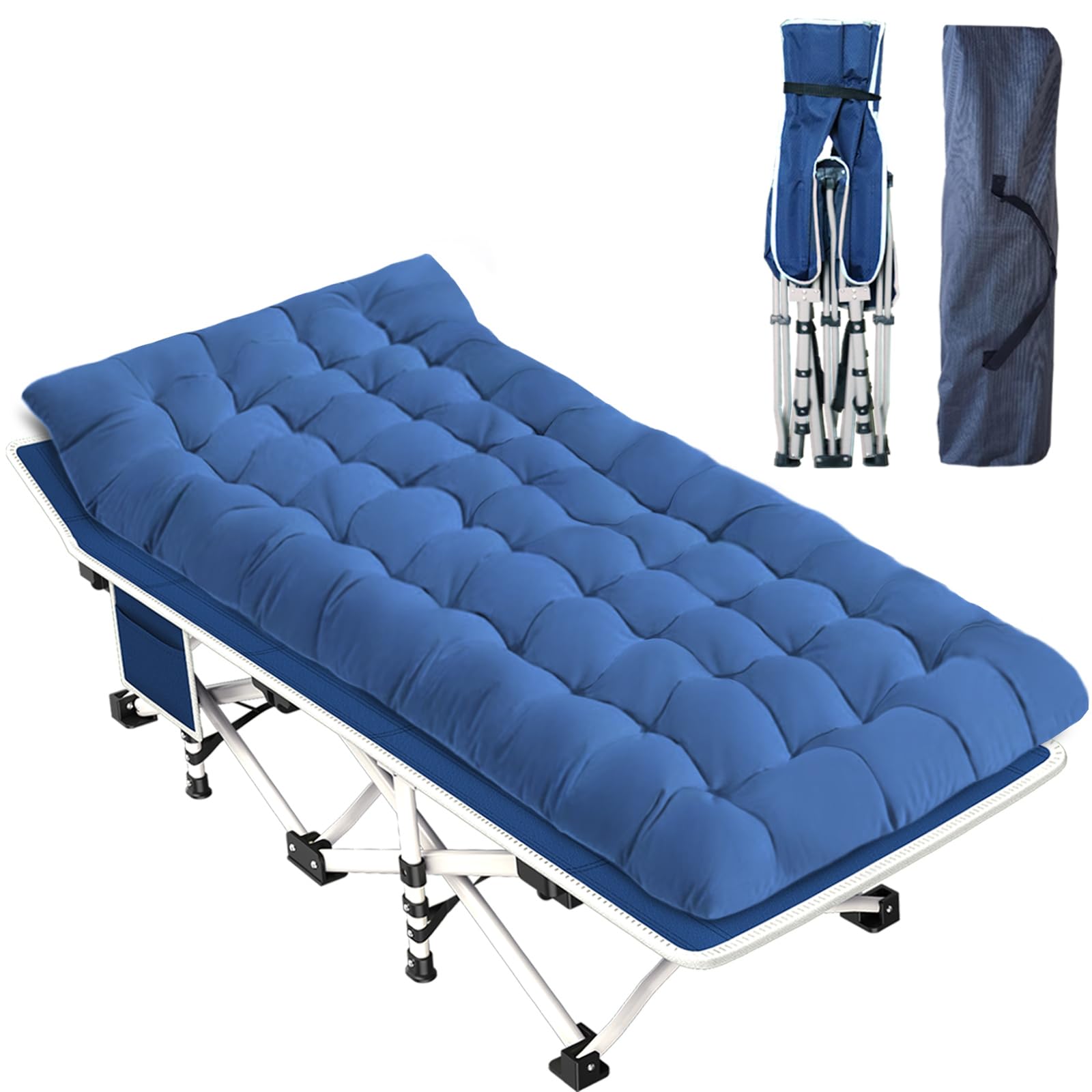 Cot Camping Cot with Thick Pad Cots for Sleeping Camping Bed Fold...