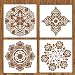 BAISDY 4Pcs 12x12 Inch Large Reusable Stencil Wall Stencil for Painting on Floor Furniture Wood Tile Fabric