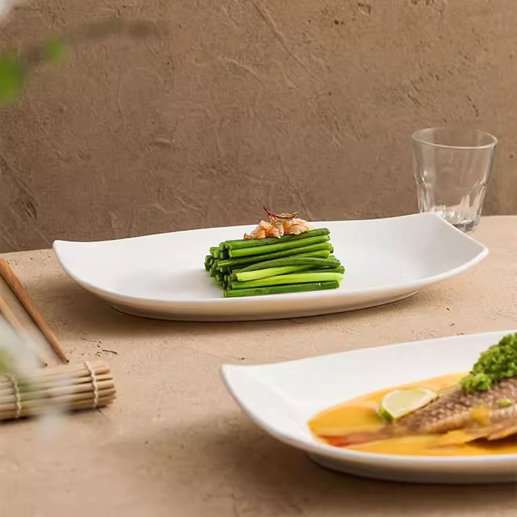 Forniture Per Feste Piatto di pesce lungo, piatto di pesce al vapore di grandi dimensioni di grandi dimensioni, stoviglie creative for il ristorante dell'hotel, posizionamento dei piatti Piatti Della