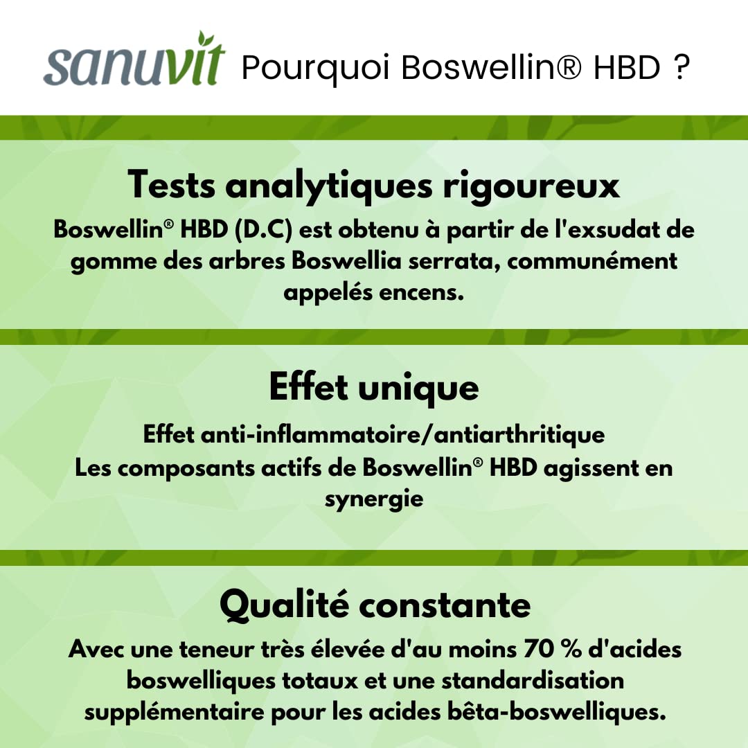 Sanuvit® - Boswellia Serrata 500mg | Hautement dosé avec 500mg de Boswellia serrata indien par capsule | Haute biodisponibilité | avec matière première premium Boswellin® | Végétalien | 180 capsules