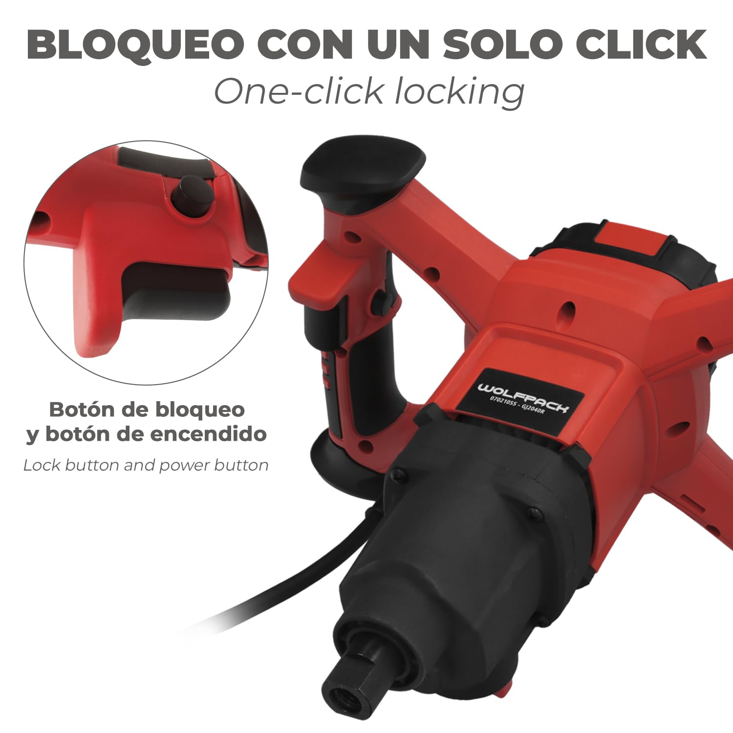 WOLFPACK LINEA PROFESIONAL Mezclador Electrico 1800 Watt 6 Velocidades Con Variador de Potencia