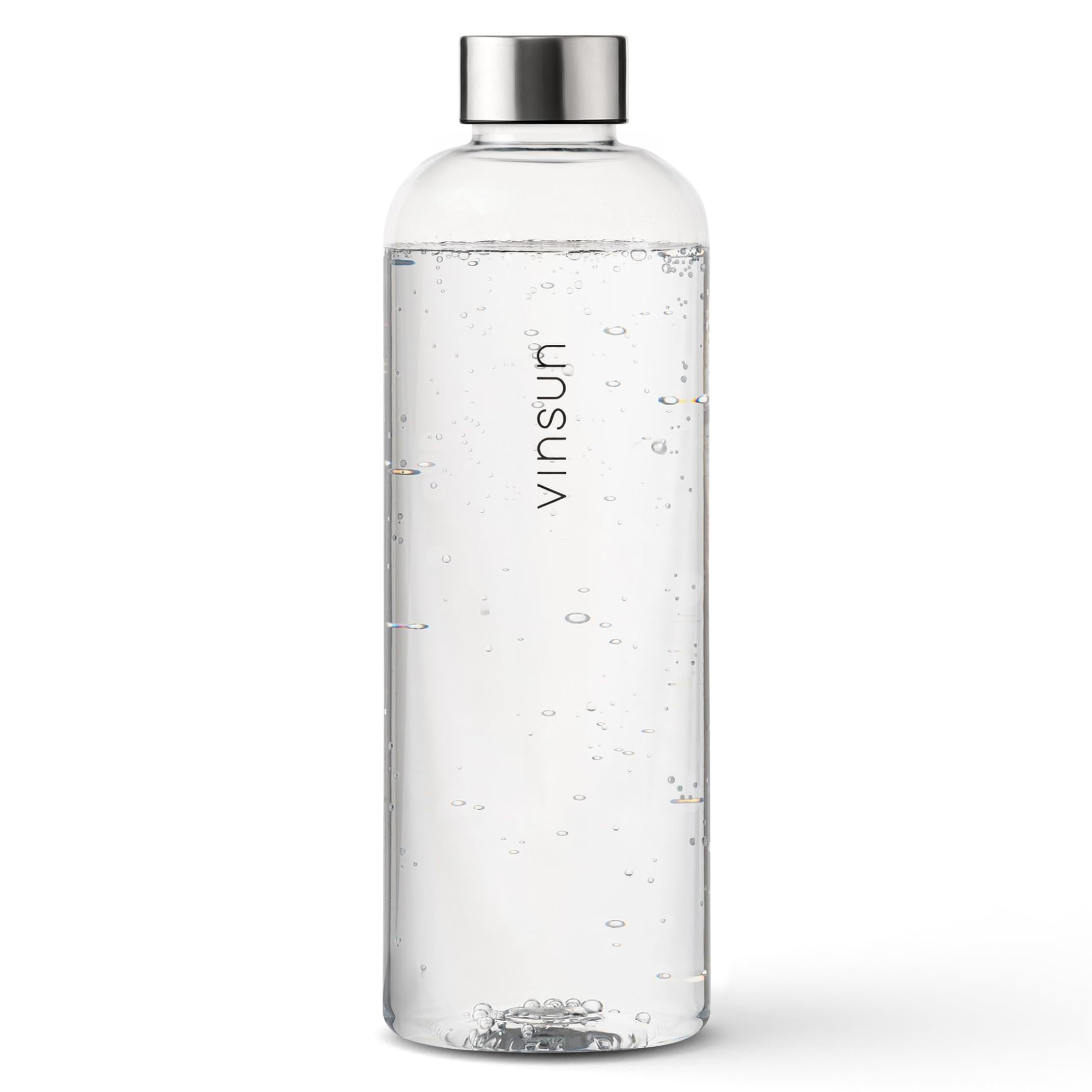 VINSUN Water Bottle 1.5L Transparent - BPA free, Leak-proof, Reusable, Tritan - Drinks Bottle for Sports, Gym, Travel, School, Cycling, Running, Work
