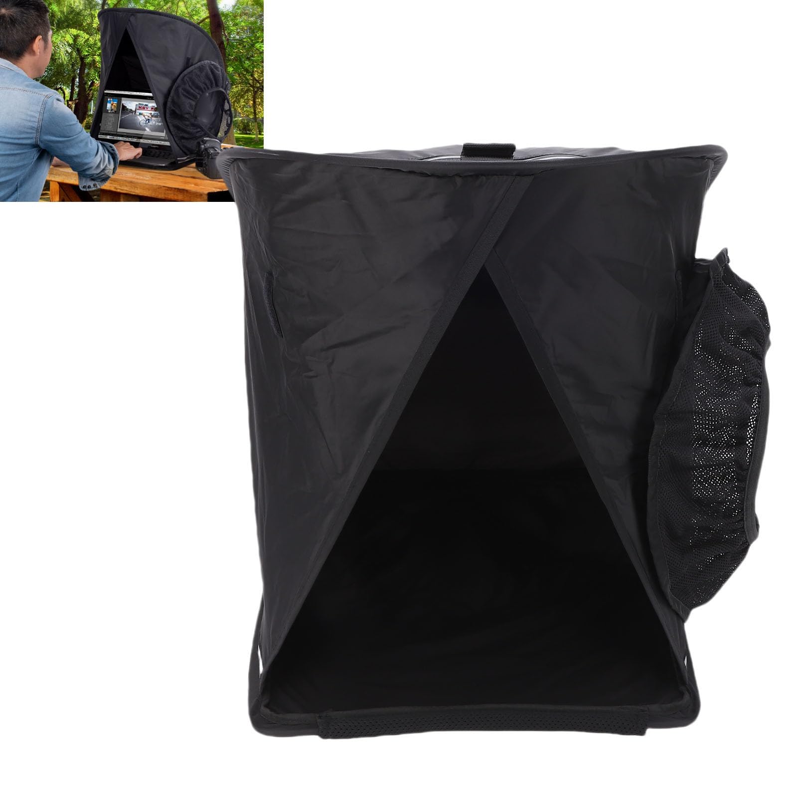 AUNMAS Ombrellone Parasole per Laptop, Copertura Antiriflesso in Tessuto Oxford Impermeabile Portatile per Portatili da 13-17 Pollici, Ideale per Viaggi all'Aperto in Campeggio