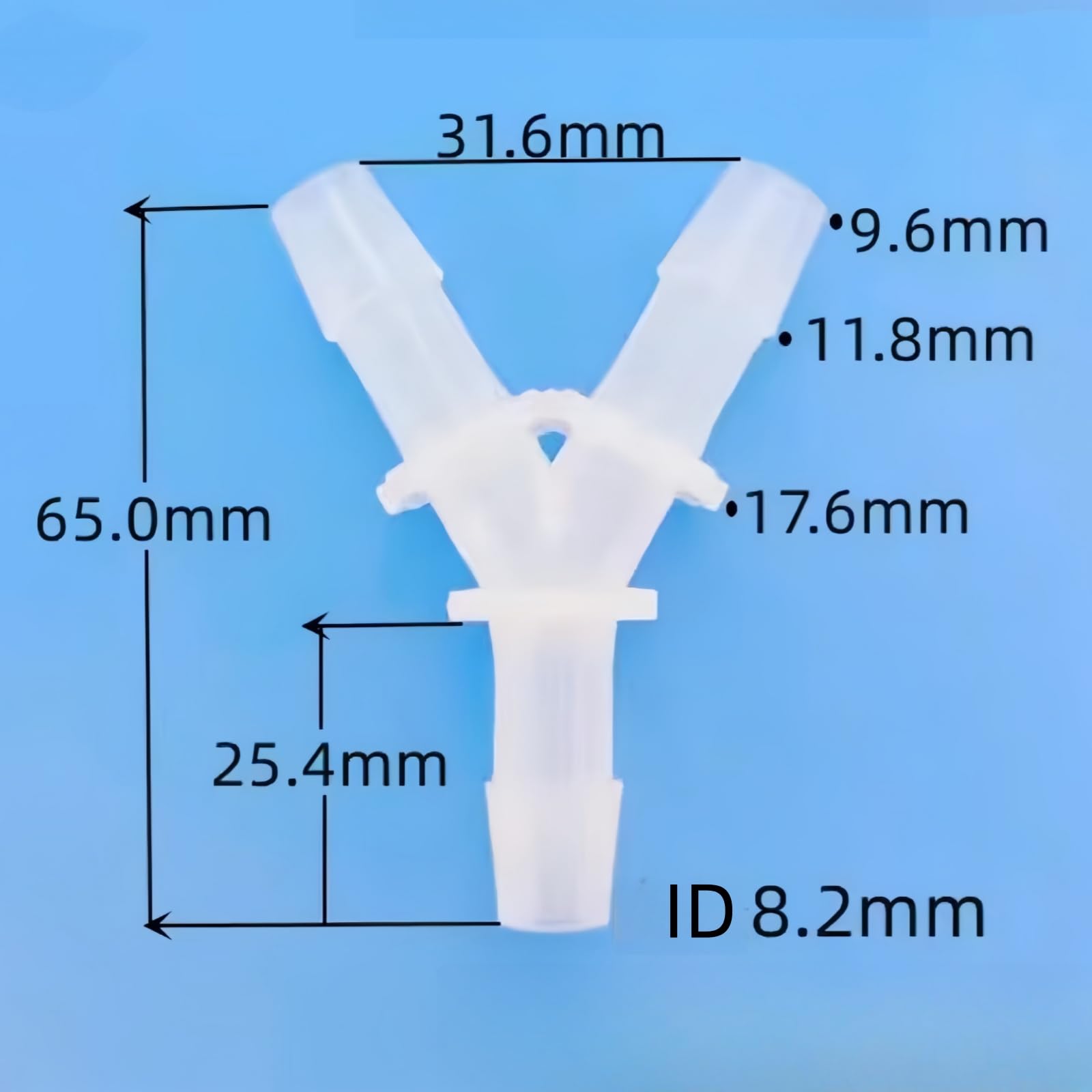 Plastikowa końcówka do węża wielokrotnego użytku typu Y — równy trójdrożny adapter do maszyn laboratoryjnych i spożywczych — 25 szt.(9.6mm 3/8inch)