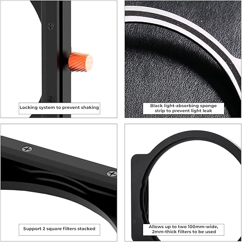 Miniatura 6 de Kit de filtro cuadrado ND1000 + ND8 (12 piezas), ND1000 (10 paradas) + ND8 (3 topes) + soporte de filtro mental + 8 anillos adaptadores de filtro +