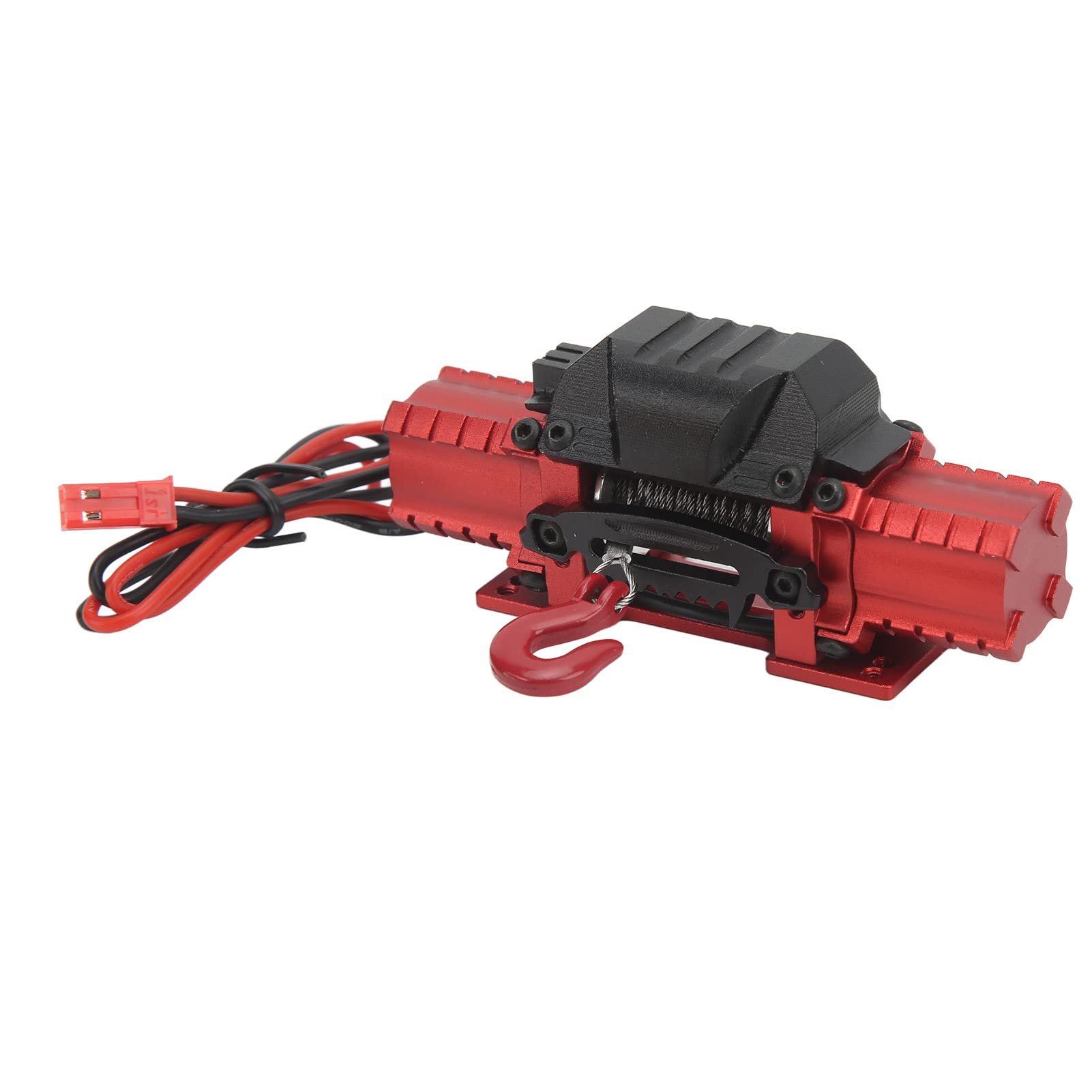 Acouto Cabrestante de Automóvil RC de Doble Motor Profesional, Cabrestante de Alta Simulación con Cuerda de Alambre de 1 M, Adecuado para Autos HSP, RC, Potencia Máxima de 10 Kg (rojo)