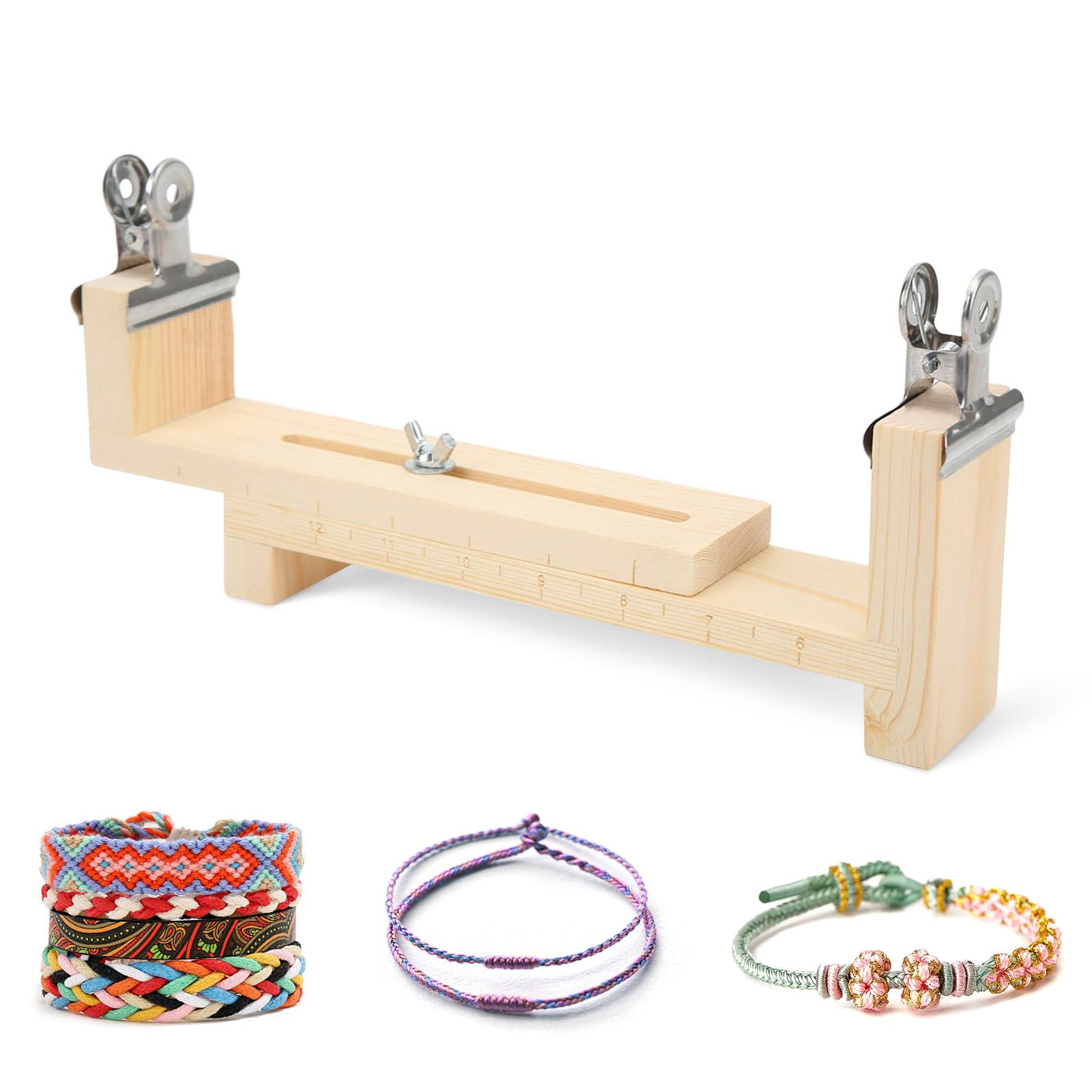 Kit Per Braccialetti In Paracord - Jig In Legno Regolabile Con Accessori Per Intrecciare