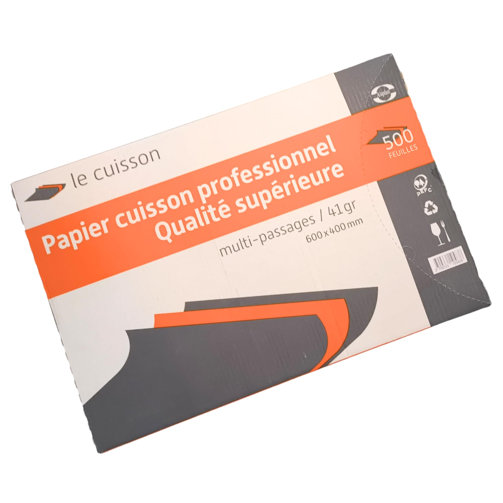 500 hojas de papel de hornear siliconado, 40 x 60 cm, doble cara, 41 g/m², multicocción