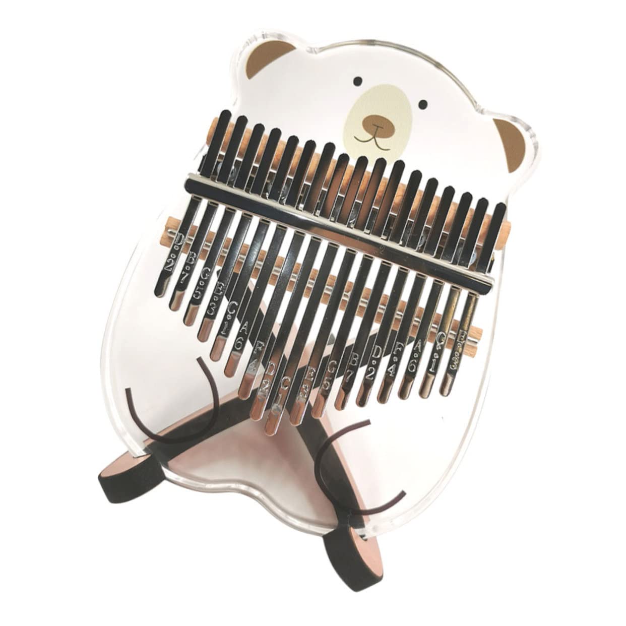 TOYANDONA 1pezzi Kalimba Animale Tasti Acrilico Con Design Orso Carino Strumento Musicale Facile Da Suonare Per Iniziare Per Amanti Della Musica