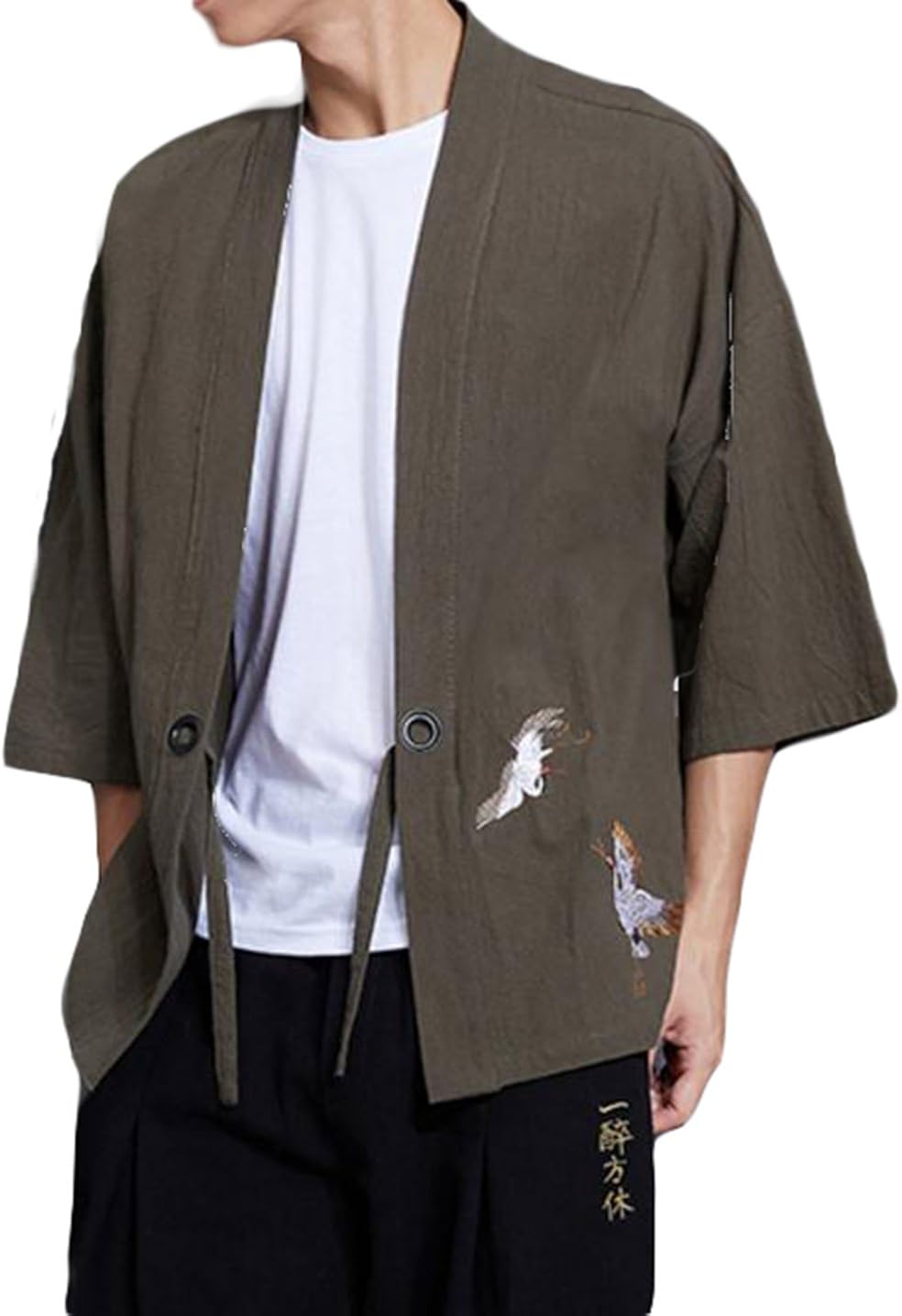 Beibang バイバン 高級 メンズ カーディガン 綿 麻 ゆったり サマーアウター コーディガン 7分袖トップス 夏服 リネン カジュアル おしゃれ 浴衣風