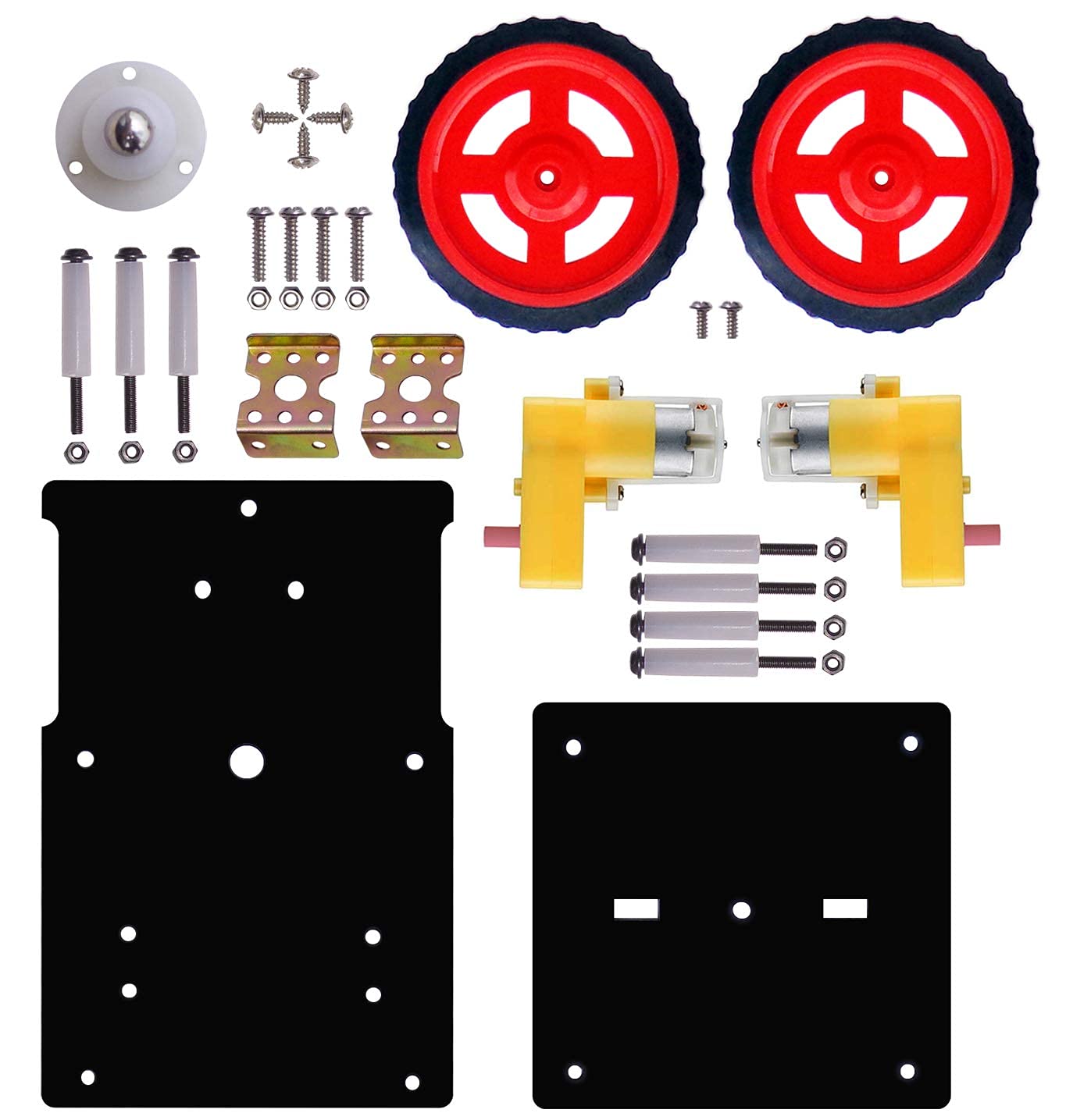 Basic Robotic kit || Starter Robot kit || Complete Robot Chassis kit || Double Layer Robotic Chassis Motor Wheel clamp Screw Components