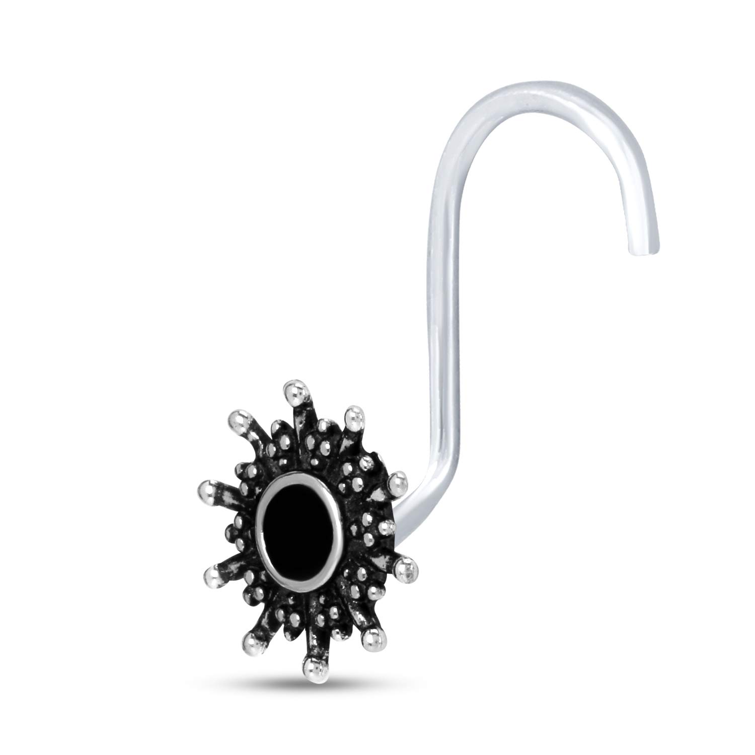 NEMICHAND JEWELS 925 Sterling Silver Black Enamel Boho oxidized Nose Rings/Nose pins for womens (B08XWHG167) Amazon Price History, Amazon Price Tracker