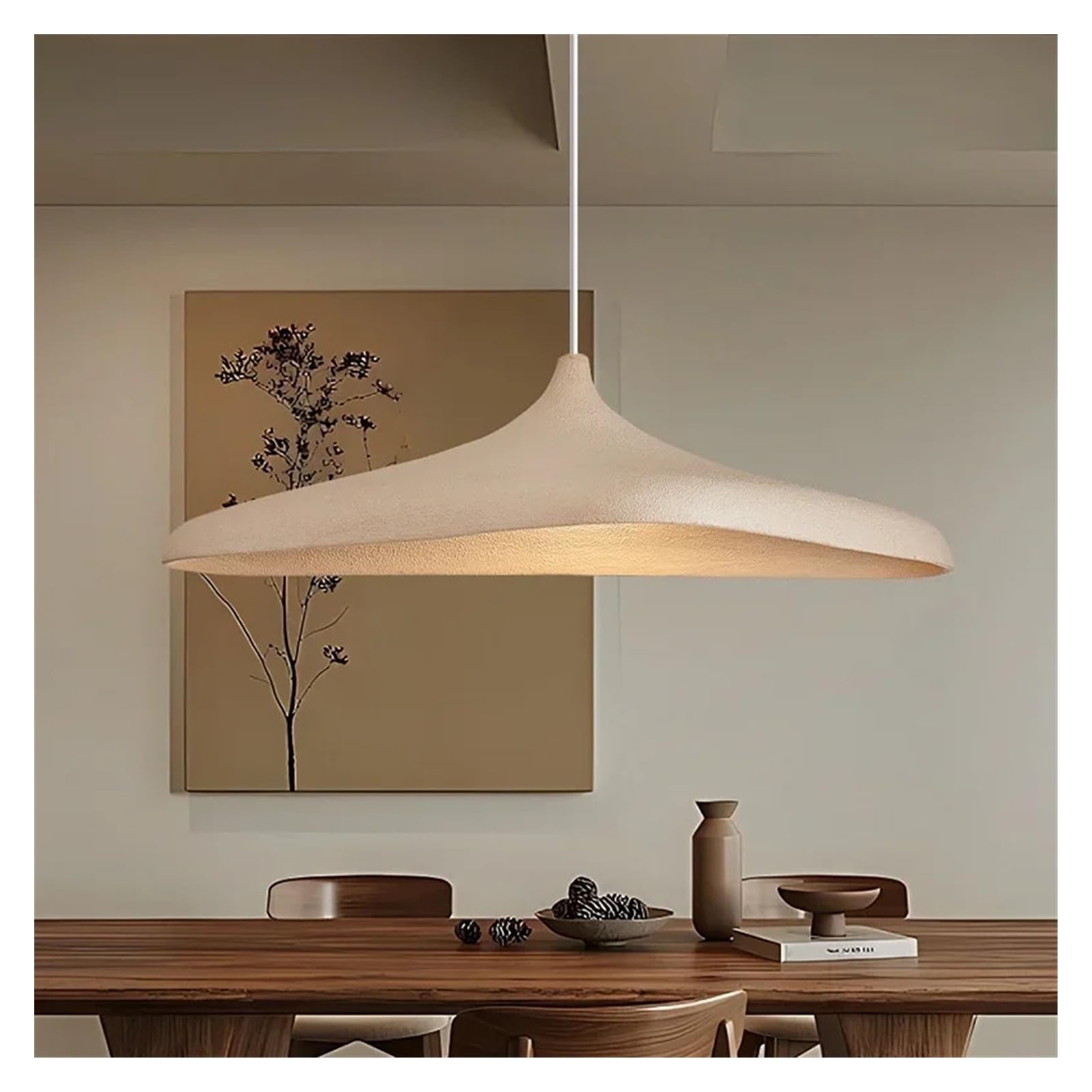 Lampa wisząca LED w stylu skandynawskim do salonu, jadalni, sypialni (trzonek E27, brązowa, 80 x 42 x 22 cm, neutralna)