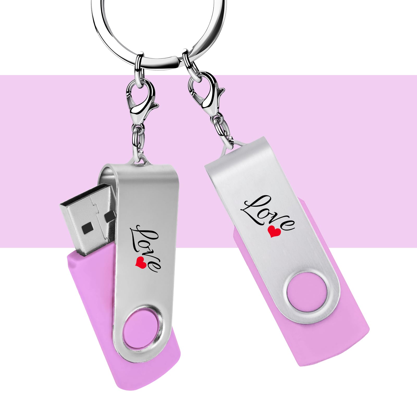 Niestandardowe pendrive USB 32 GB, USB 3.0, spersonalizowane pendrive'y z logo do biznesu, wydarzeń, drukowania tekstu lub obrazu, niestandardowe karty pamięci JBOS - różowe